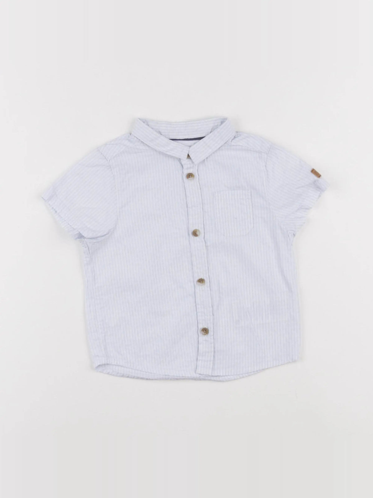 Obaïbi - chemise blanc, bleu - 12 mois