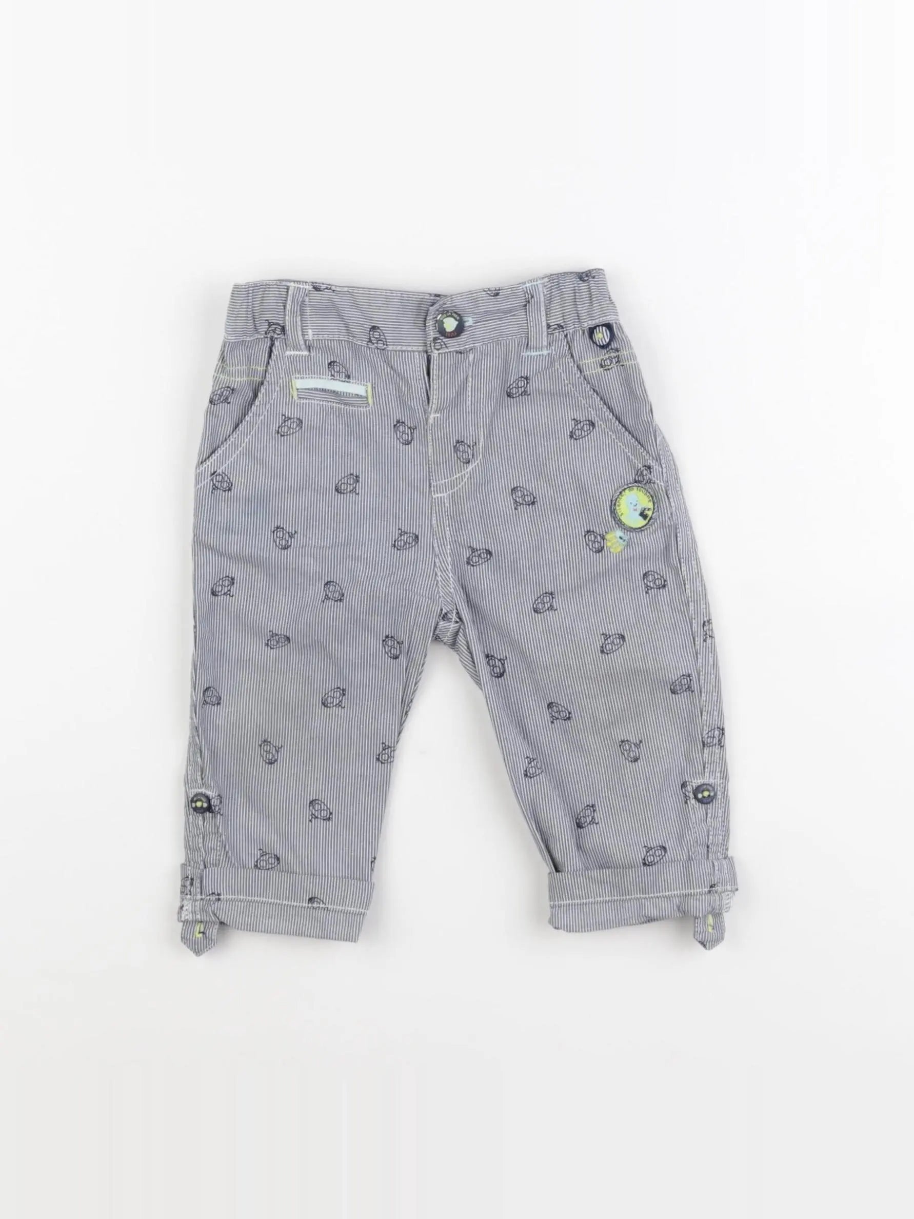 Sergent Major - pantalon blanc, bleu - 12 mois