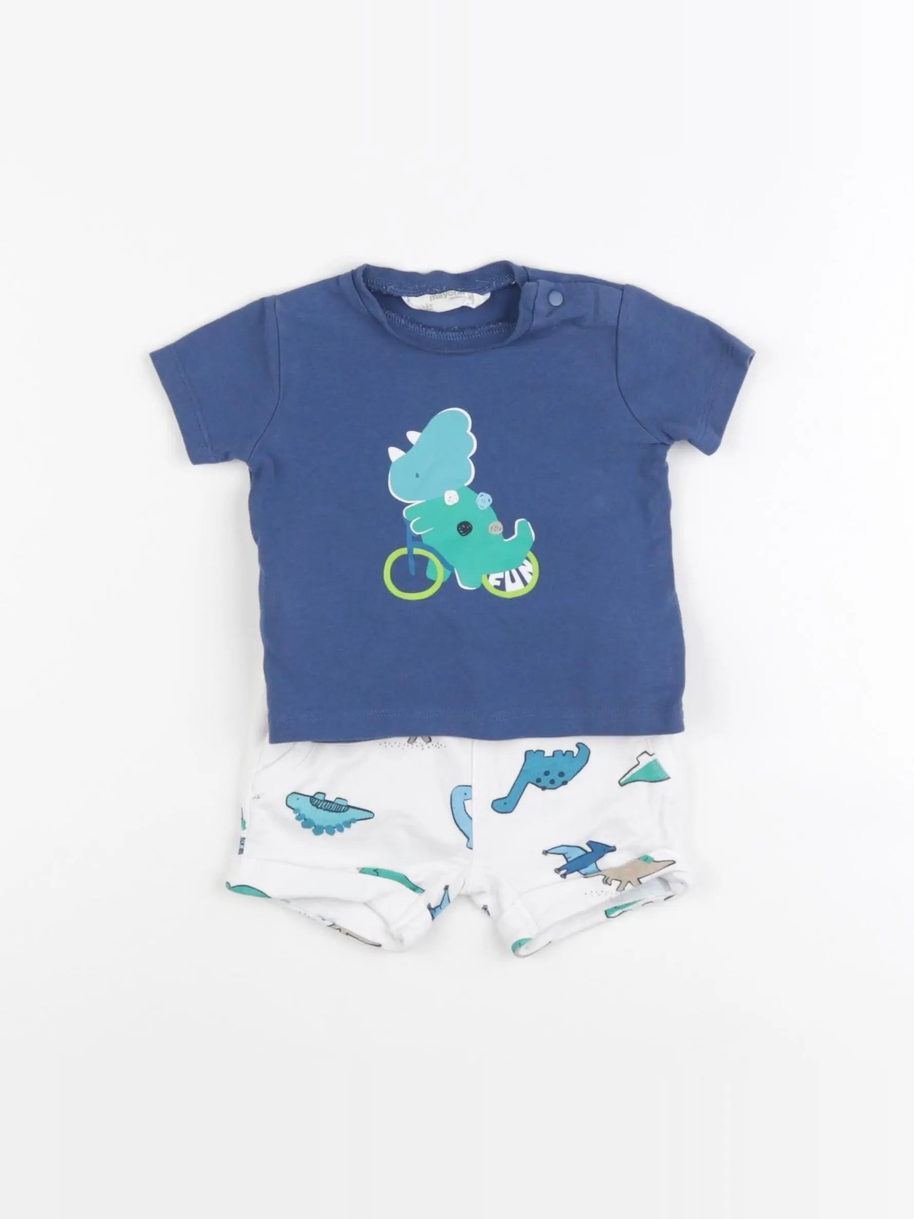 Mayoral - ensemble blanc, bleu - 1/3 mois