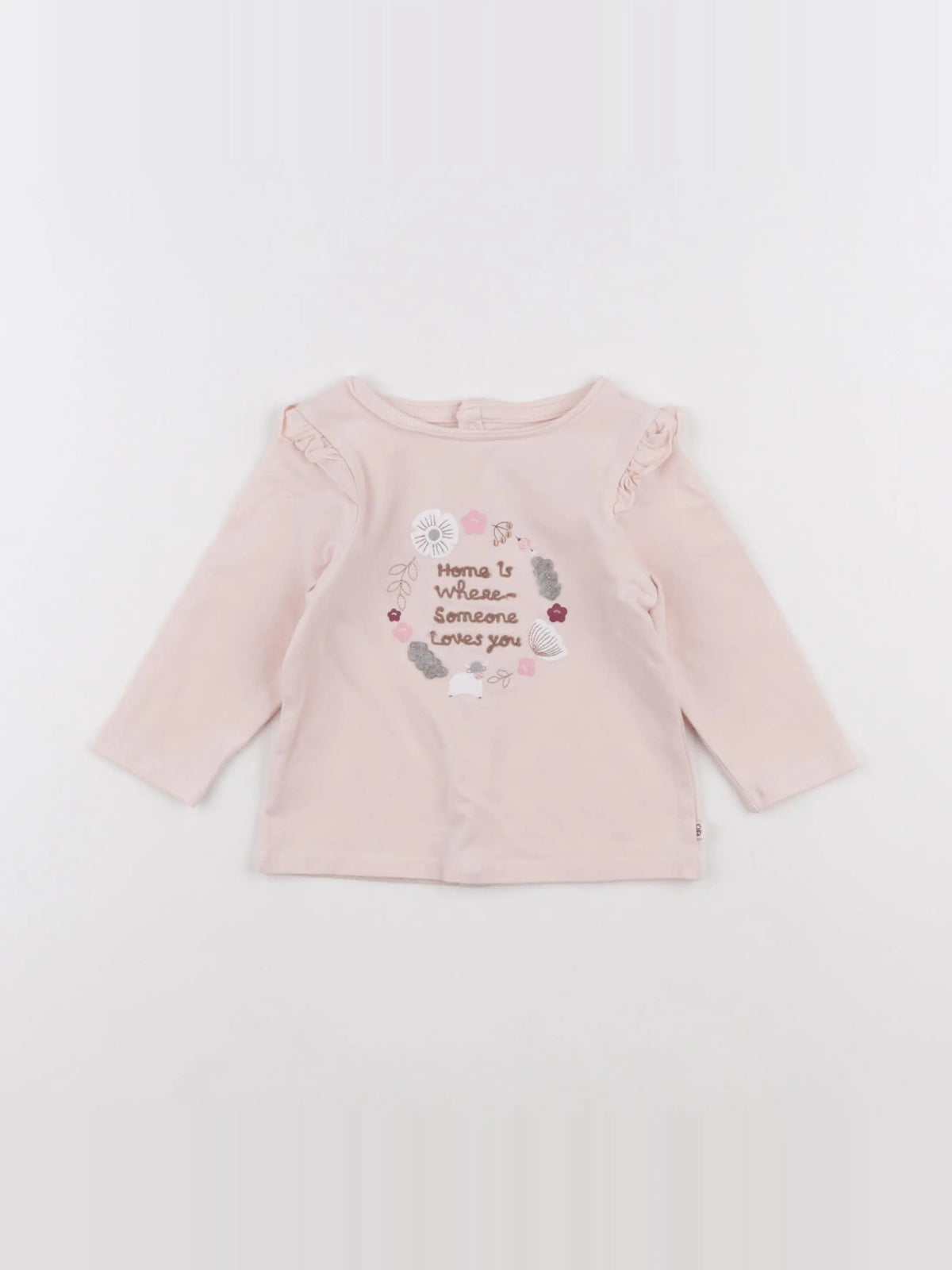 Obaïbi - tee-shirt rose - 6 mois