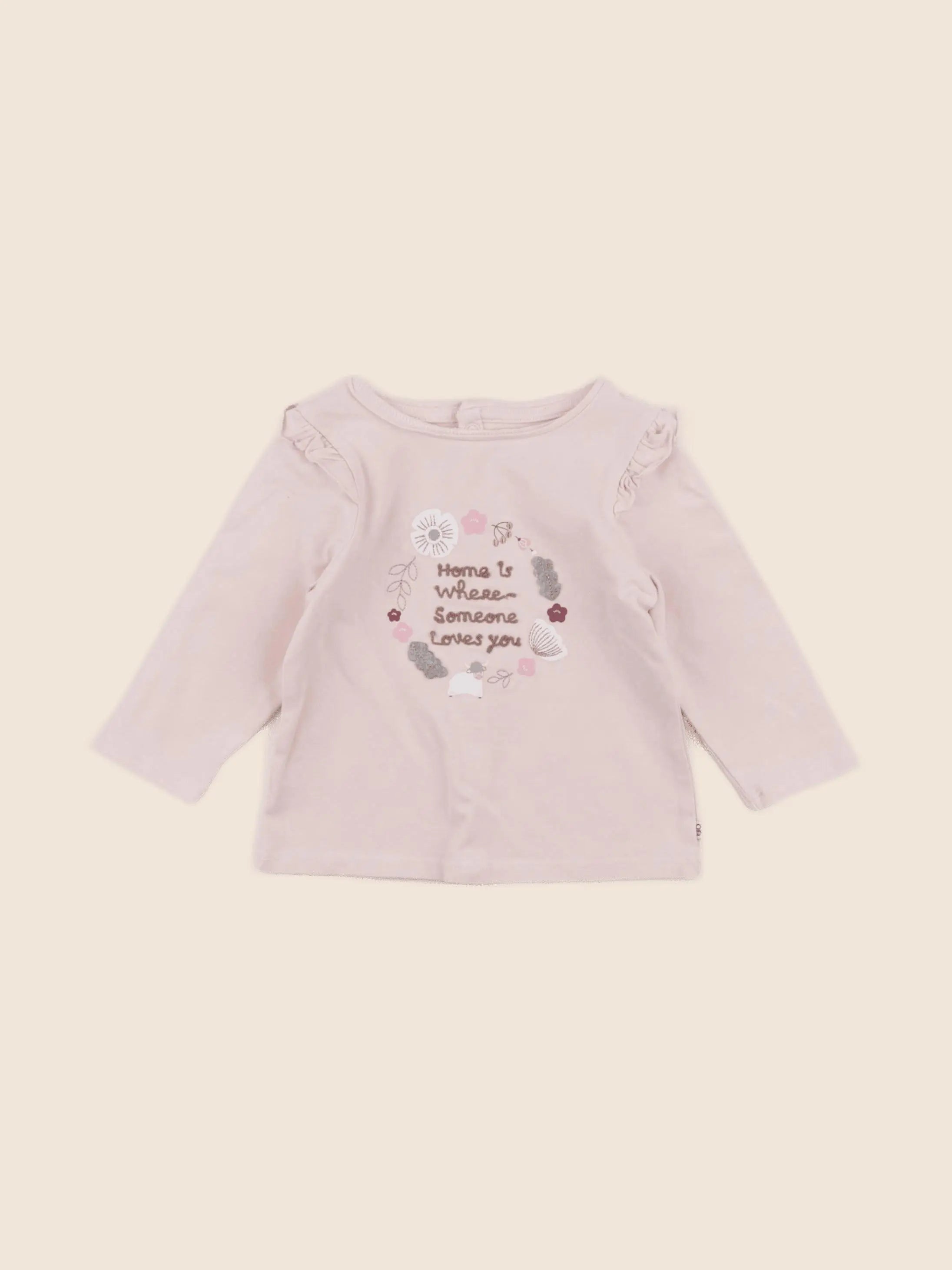 Obaïbi - tee-shirt rose - 6 mois