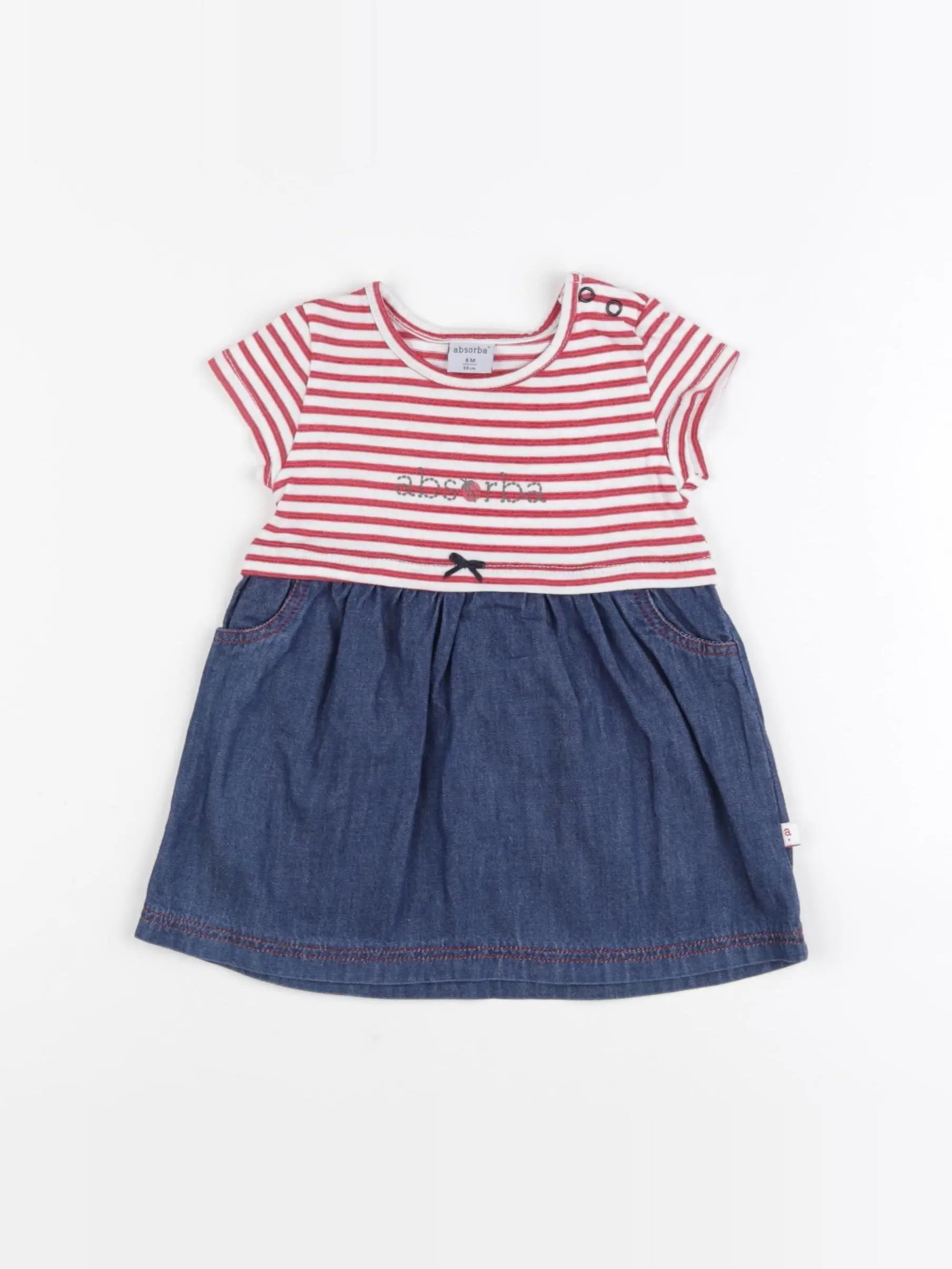 Absorba - robe bleu, rouge - 6 mois