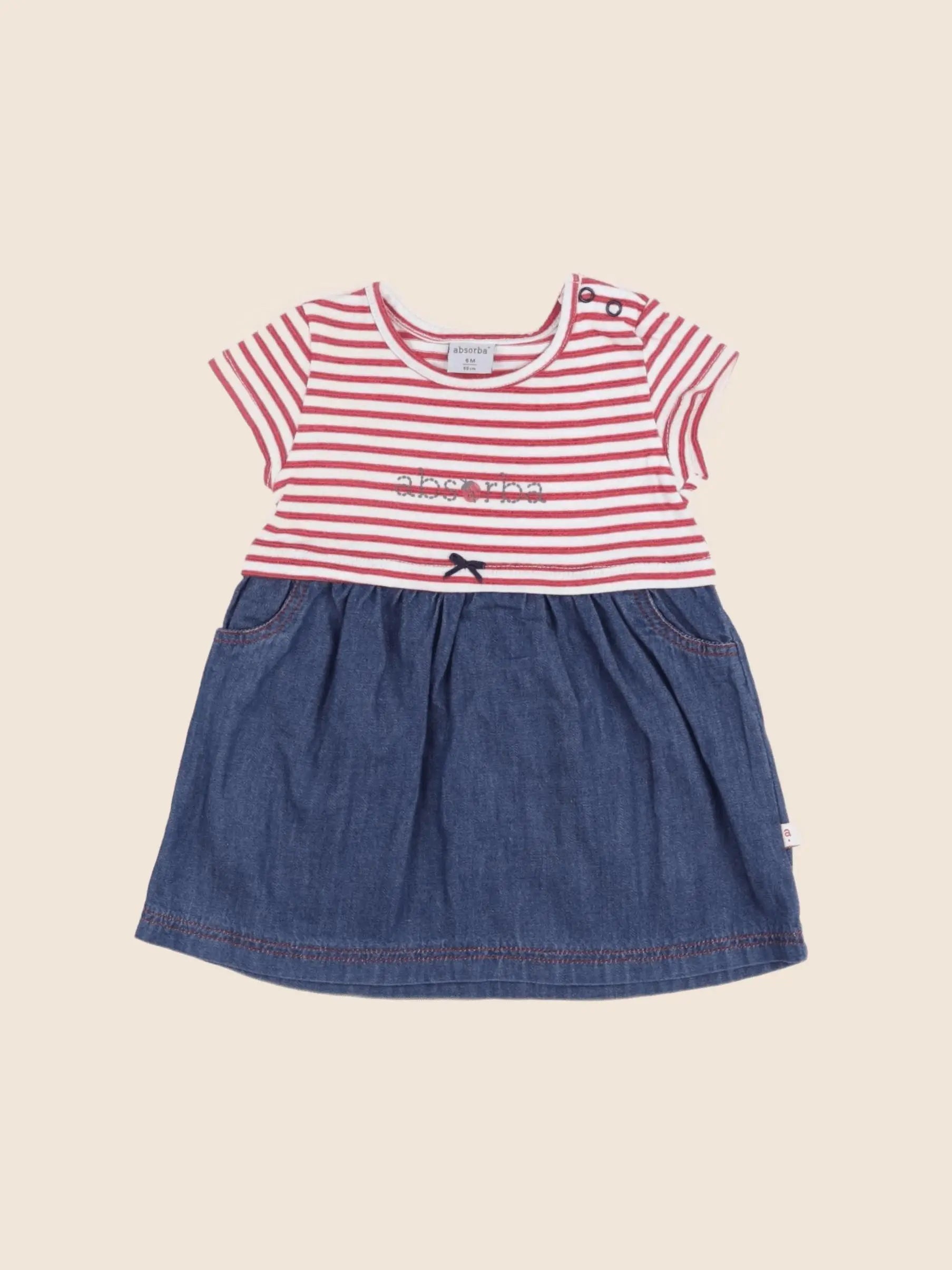 Absorba - robe bleu, rouge - 6 mois