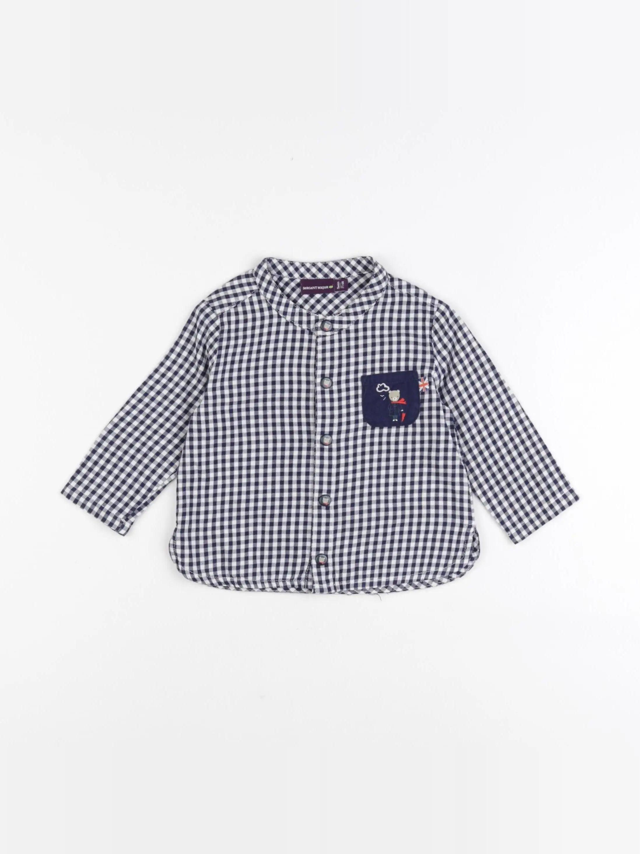 Sergent Major - chemise blanc, bleu - 9 mois