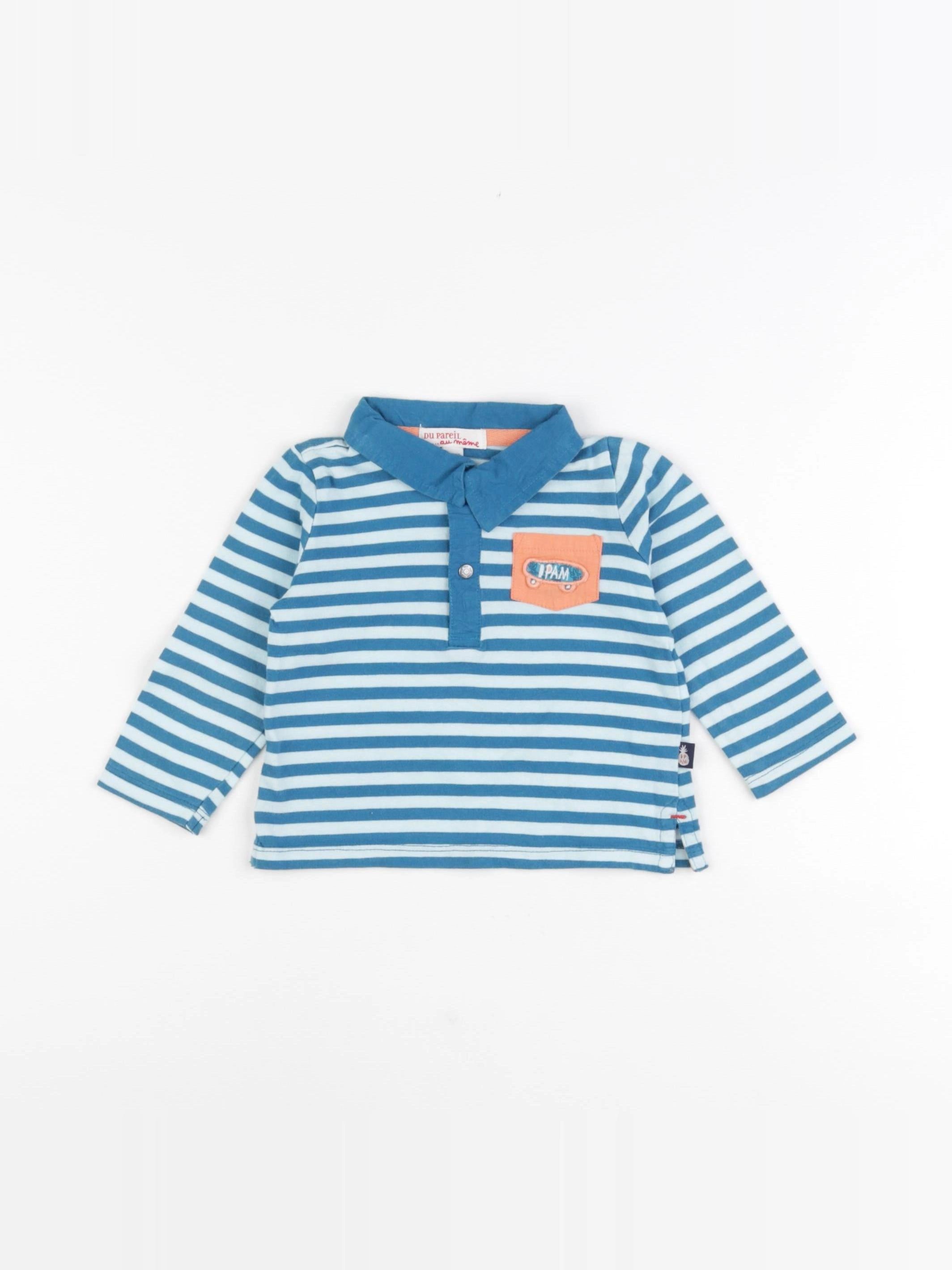 DPAM - tee-shirt bleu - 6 mois