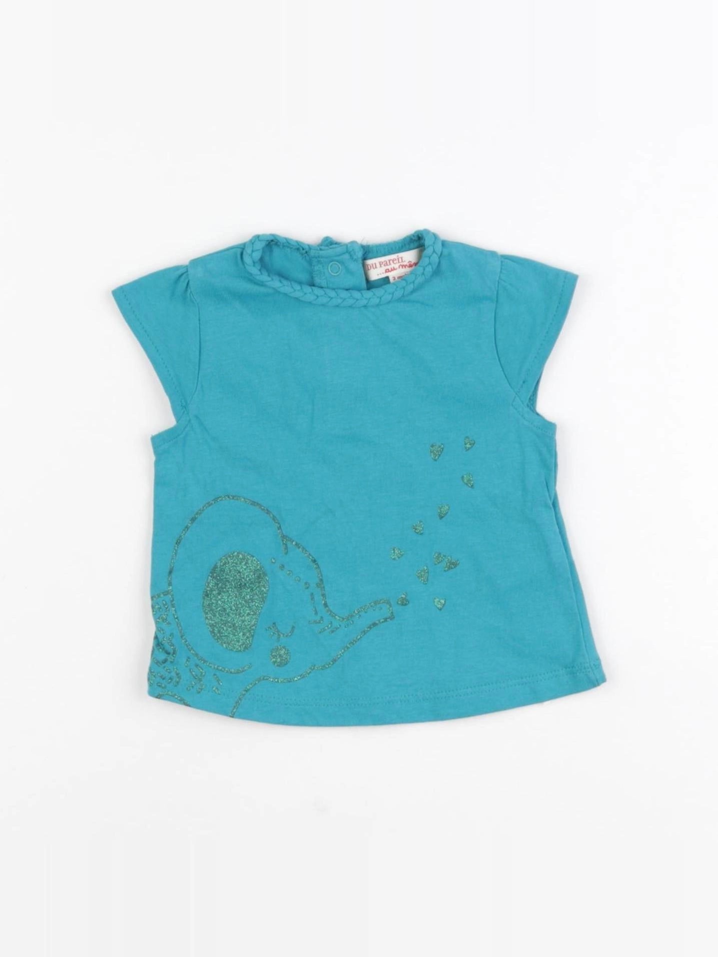 DPAM - tee-shirt bleu - 3 mois