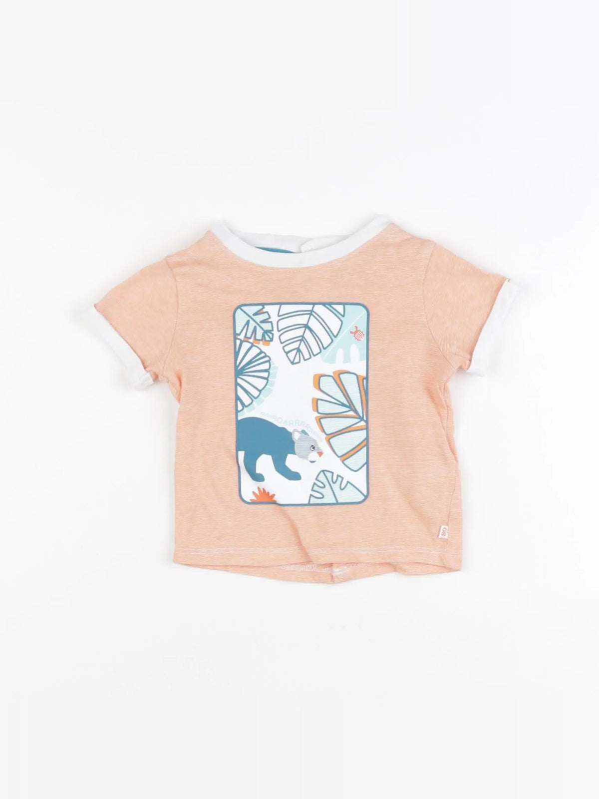 Obaïbi - tee-shirt blanc, orange - 3 mois