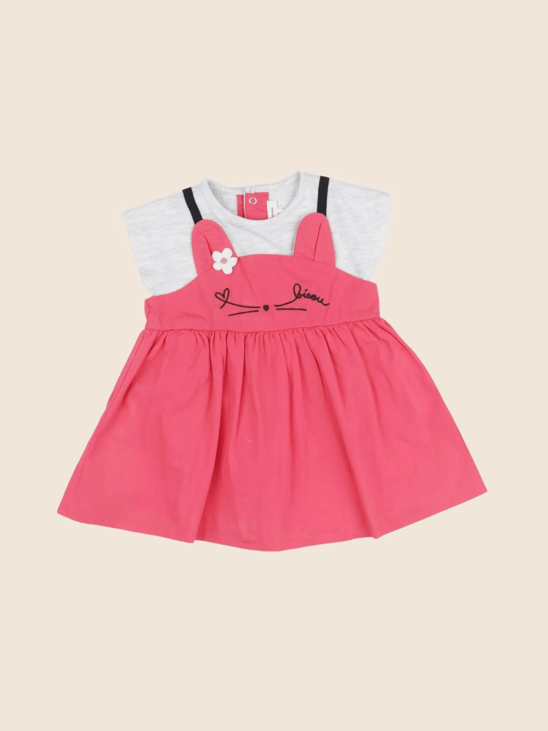 Catimini - robe gris, rose - 6 mois