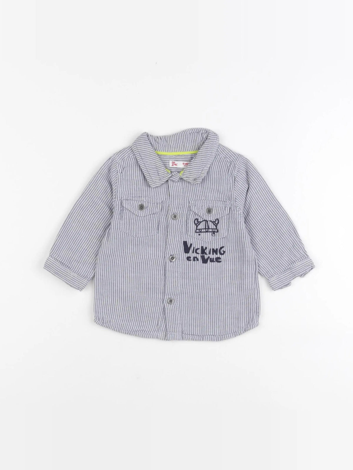 DPAM - chemise blanc, bleu - 6 mois