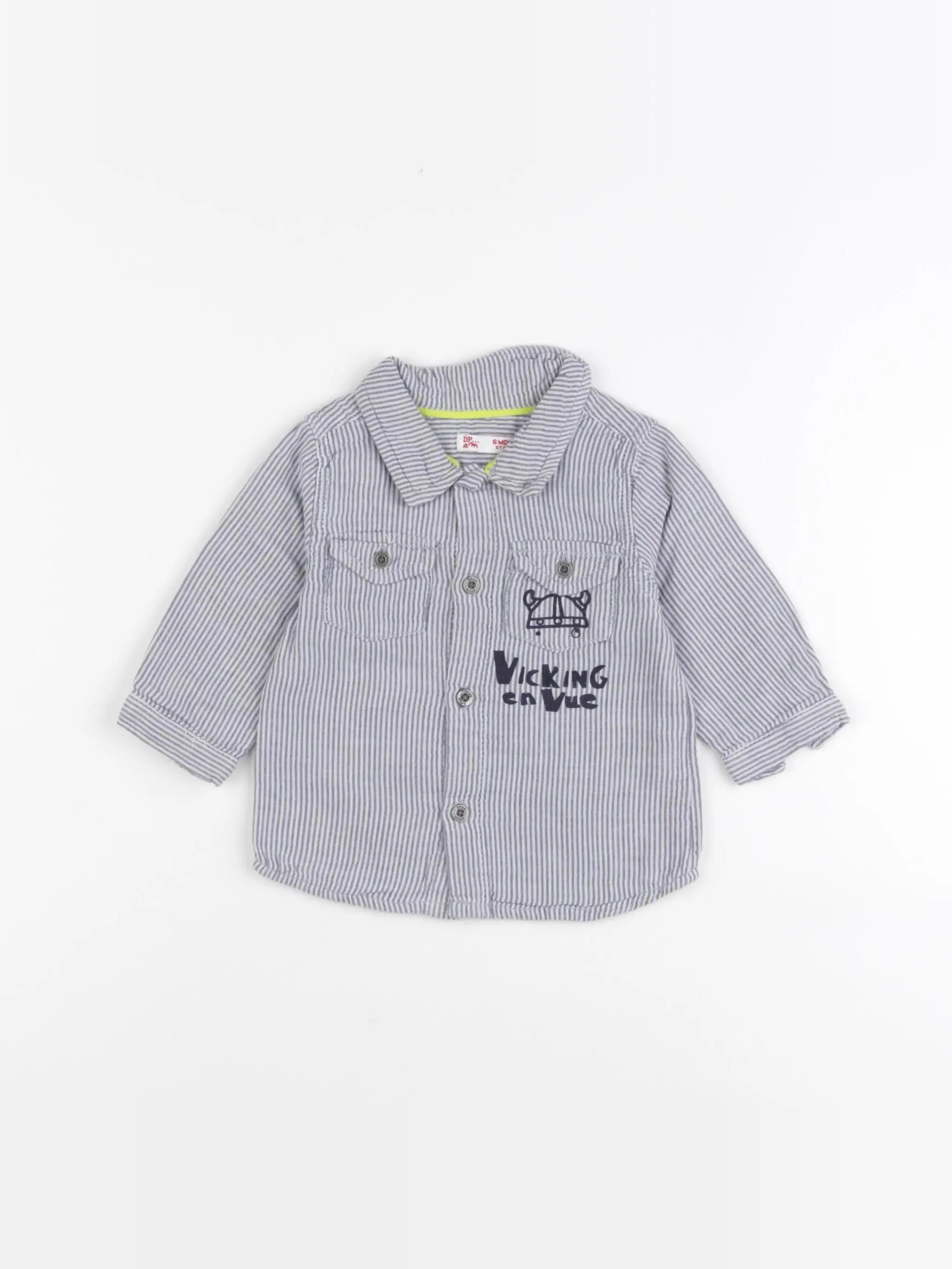 DPAM - chemise blanc, bleu - 6 mois