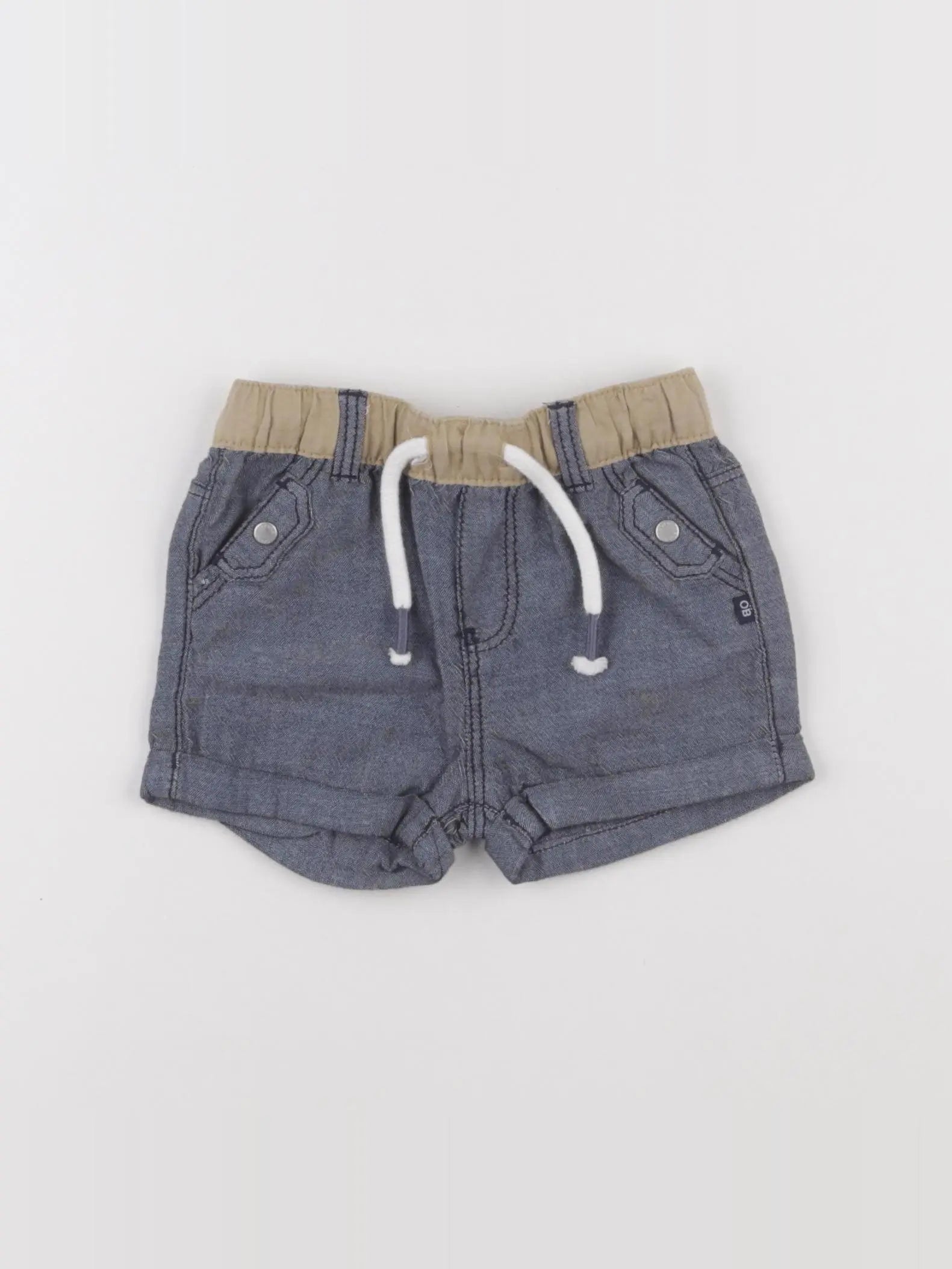 Obaïbi - short bleu - 6 mois