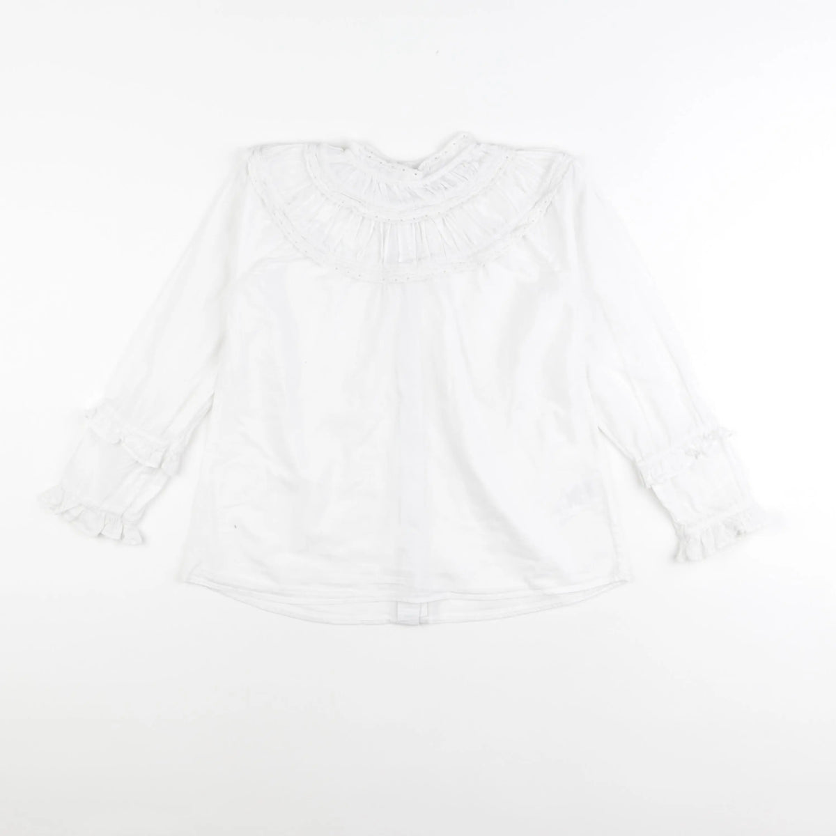 Bonnet à Pompon - blouse blanc - 8 ans