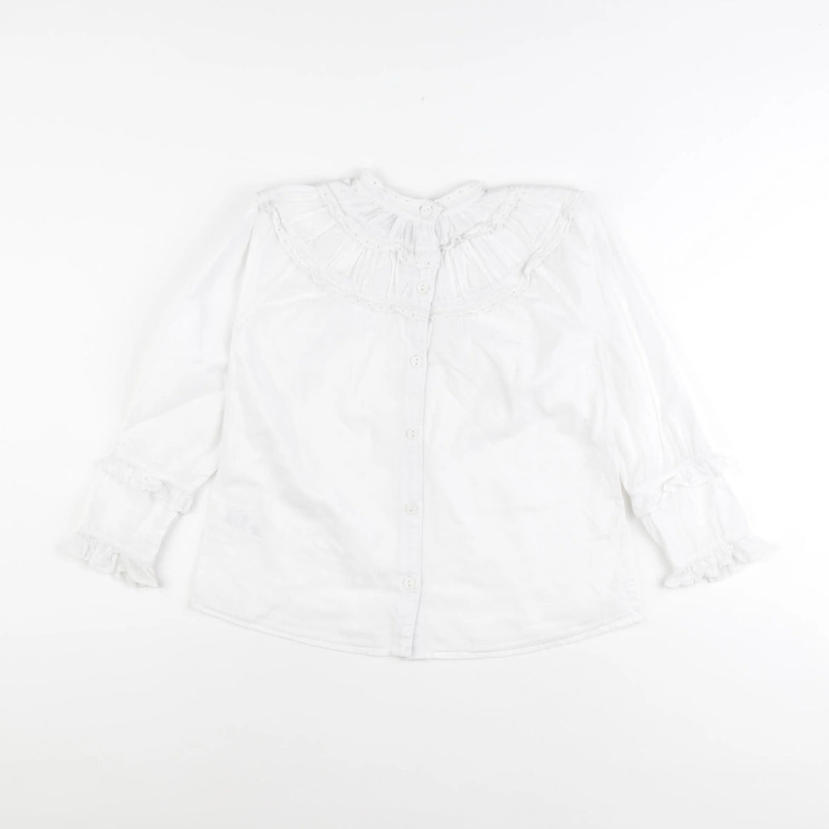 Bonnet à Pompon - blouse blanc - 8 ans