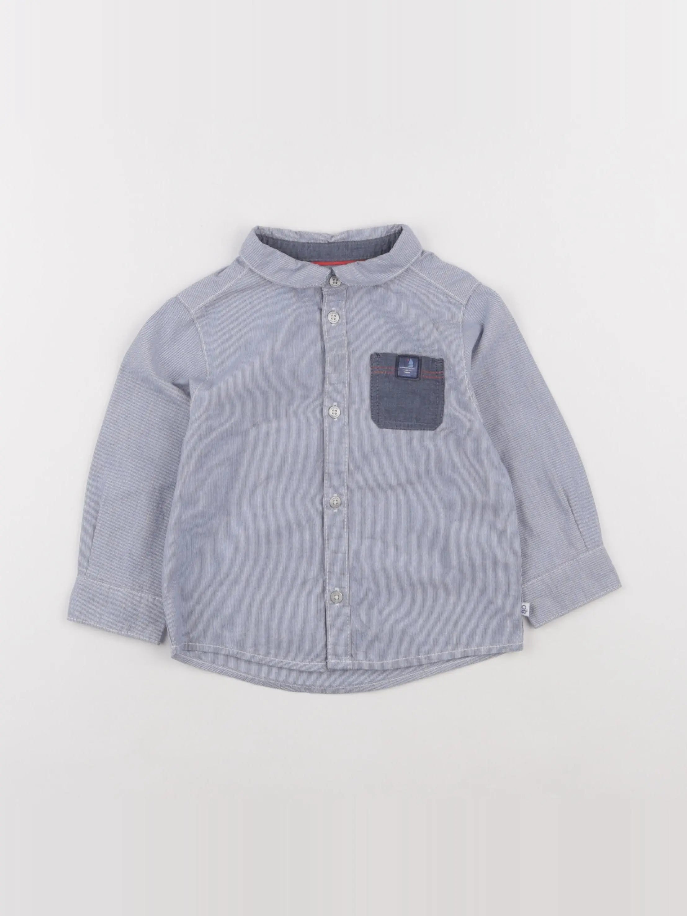 Obaïbi - chemise bleu - 18 mois