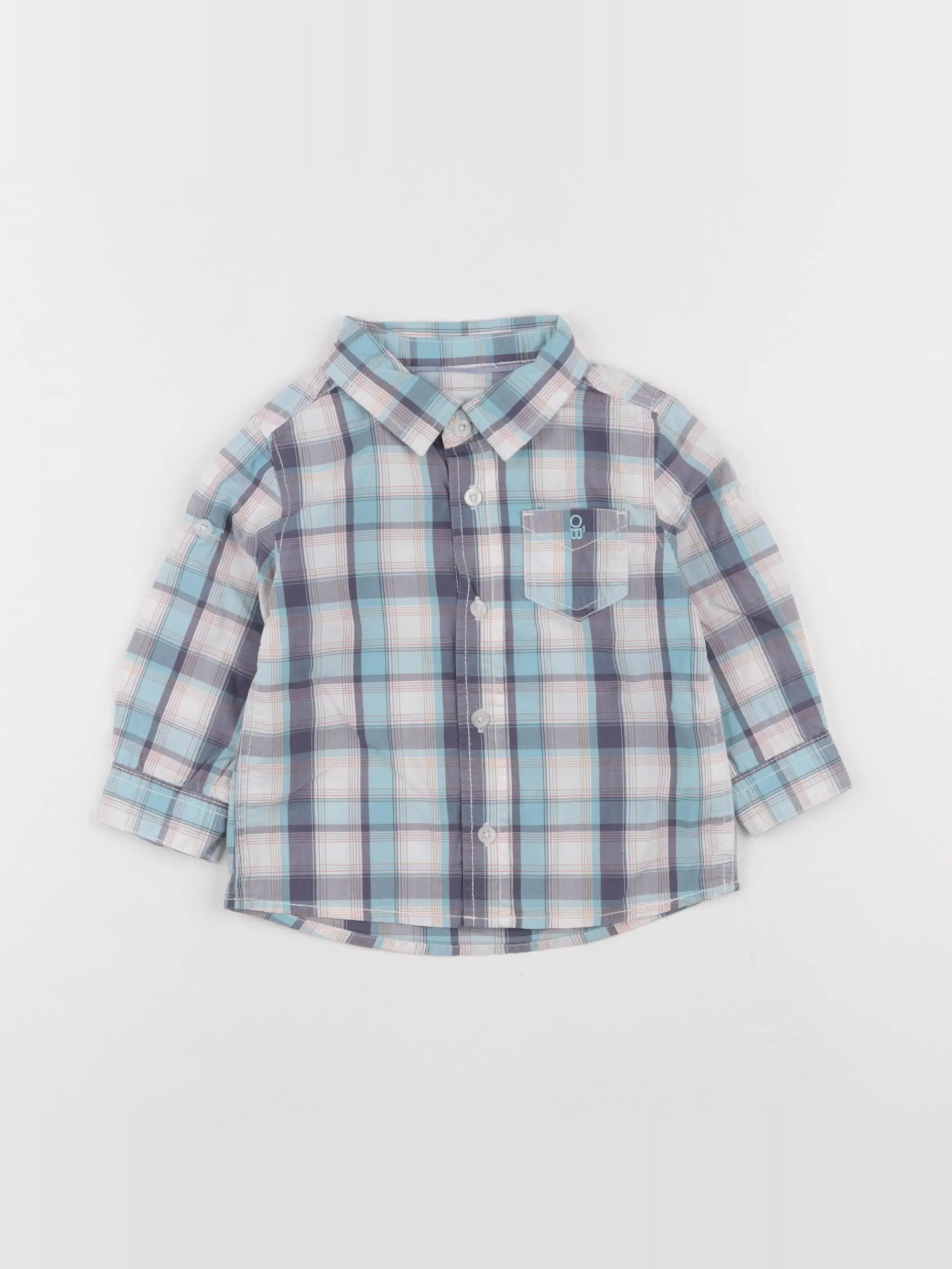 Obaïbi - chemise bleu - 12 mois