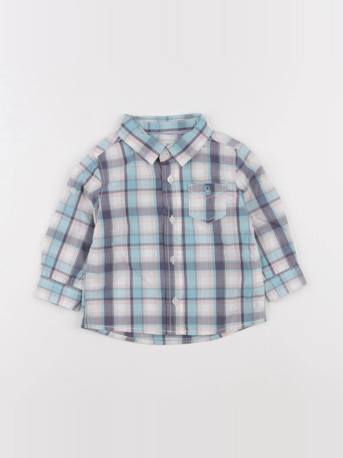 Obaïbi - chemise bleu - 12 mois