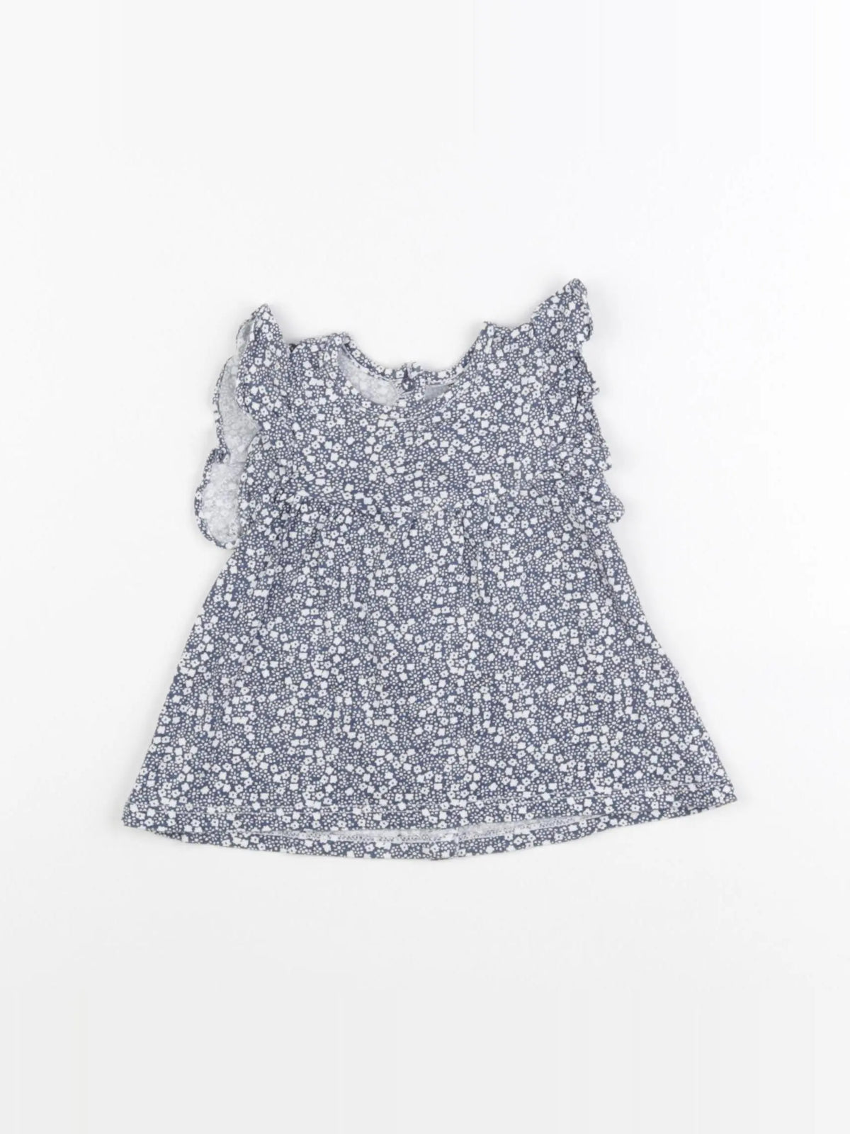 Vertbaudet - tee-shirt blanc, bleu - 6 mois
