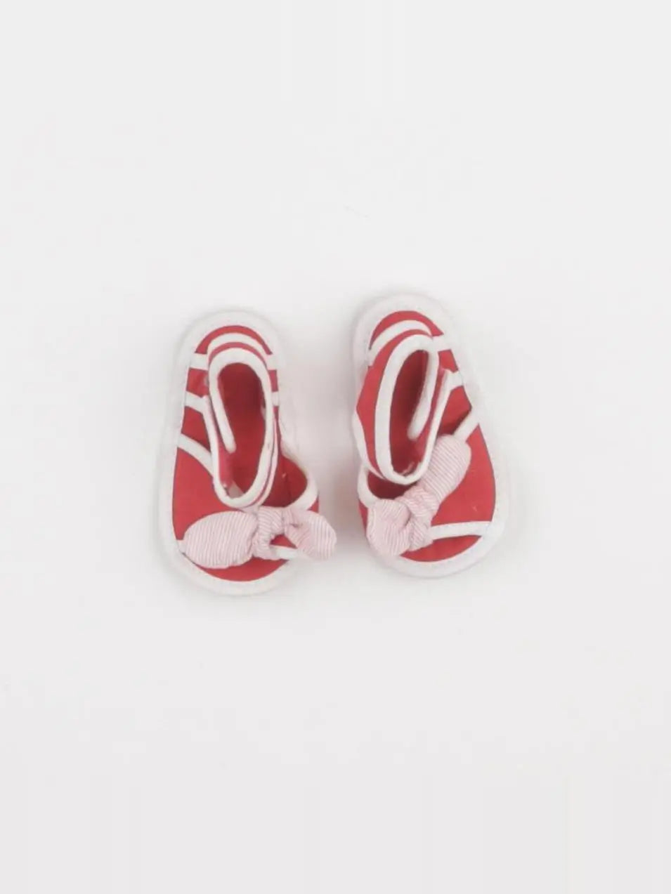 Obaïbi - tennis à scratch/ lacets rouge - pointure 16/17