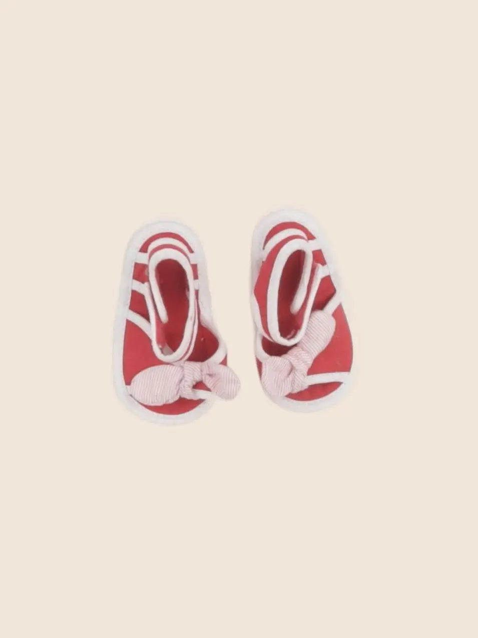 Obaïbi - tennis à scratch/ lacets rouge - pointure 16/17