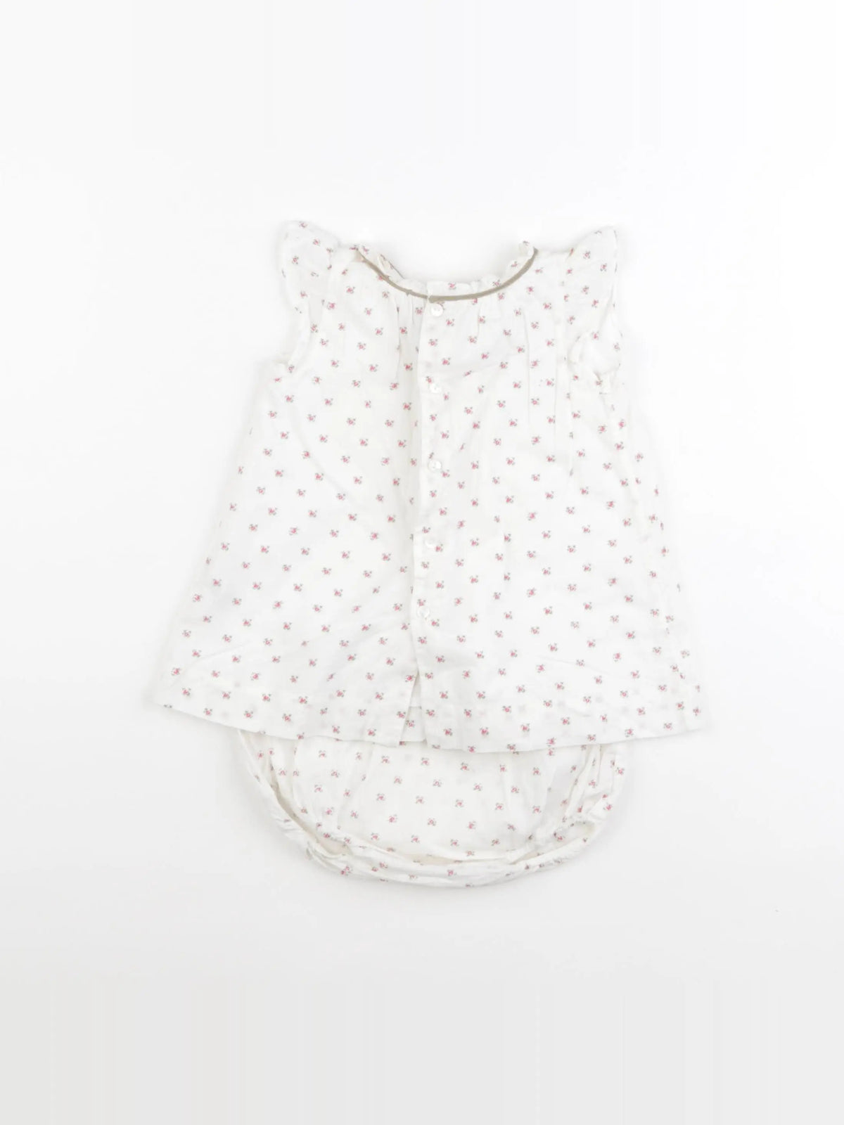 Bonpoint - robe blanc, rose - 6 mois