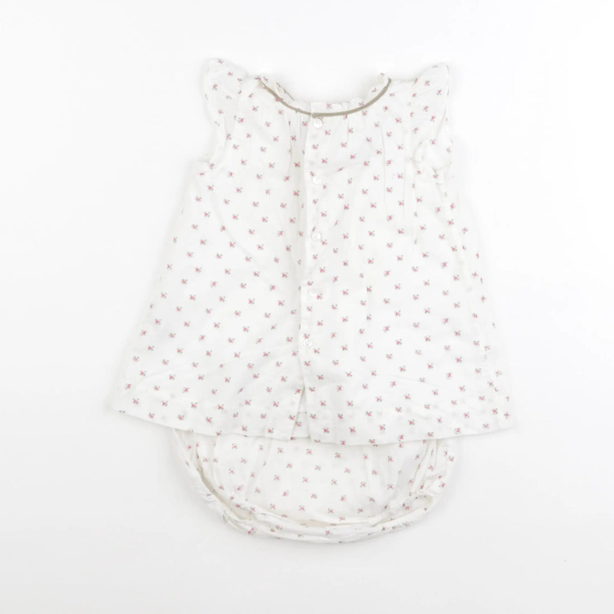 Bonpoint - robe blanc, rose - 6 mois