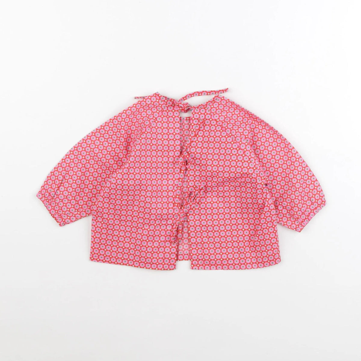 Petit Pan - blouse rouge, rose - 3 mois
