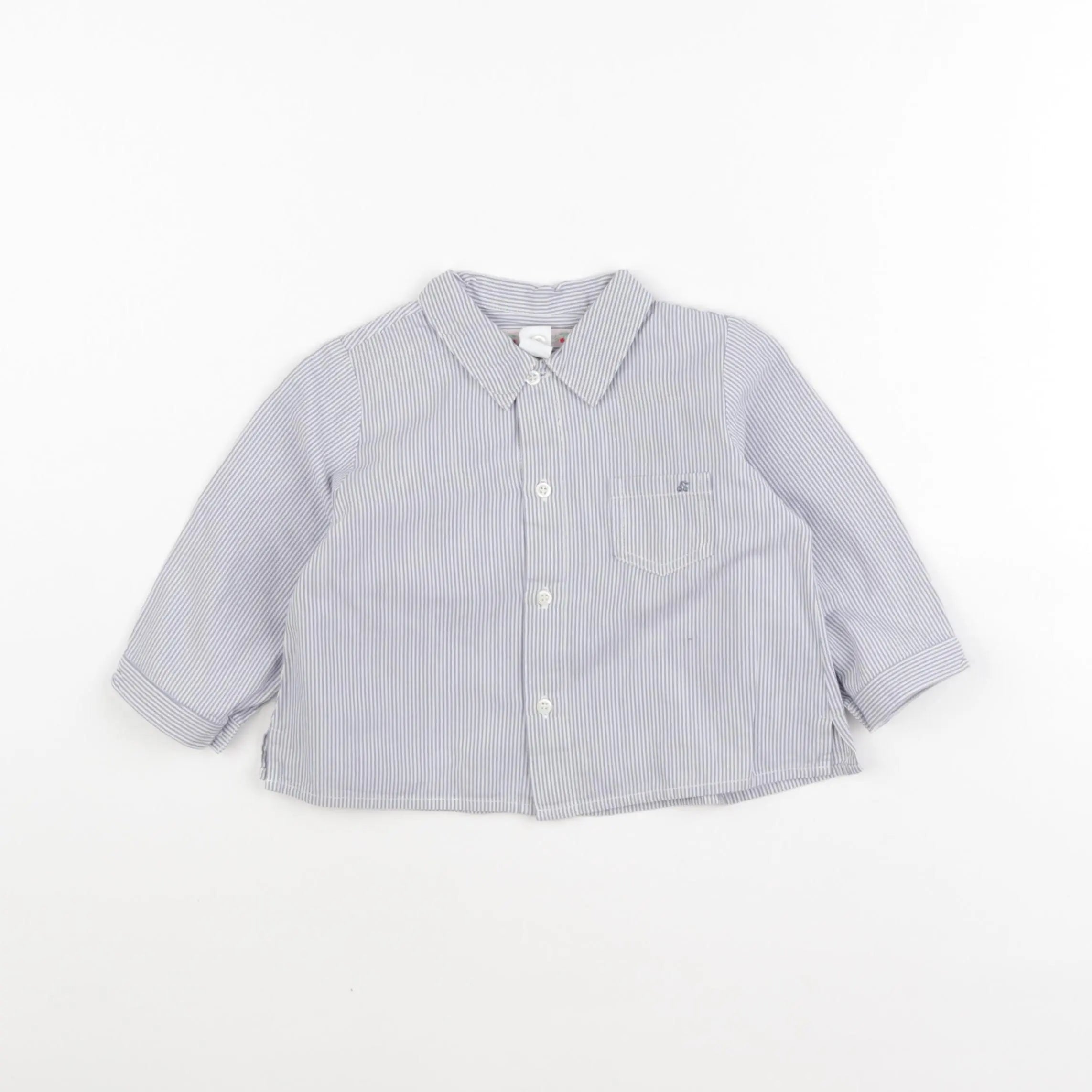 Bonpoint - chemise blanc, bleu - 12 mois