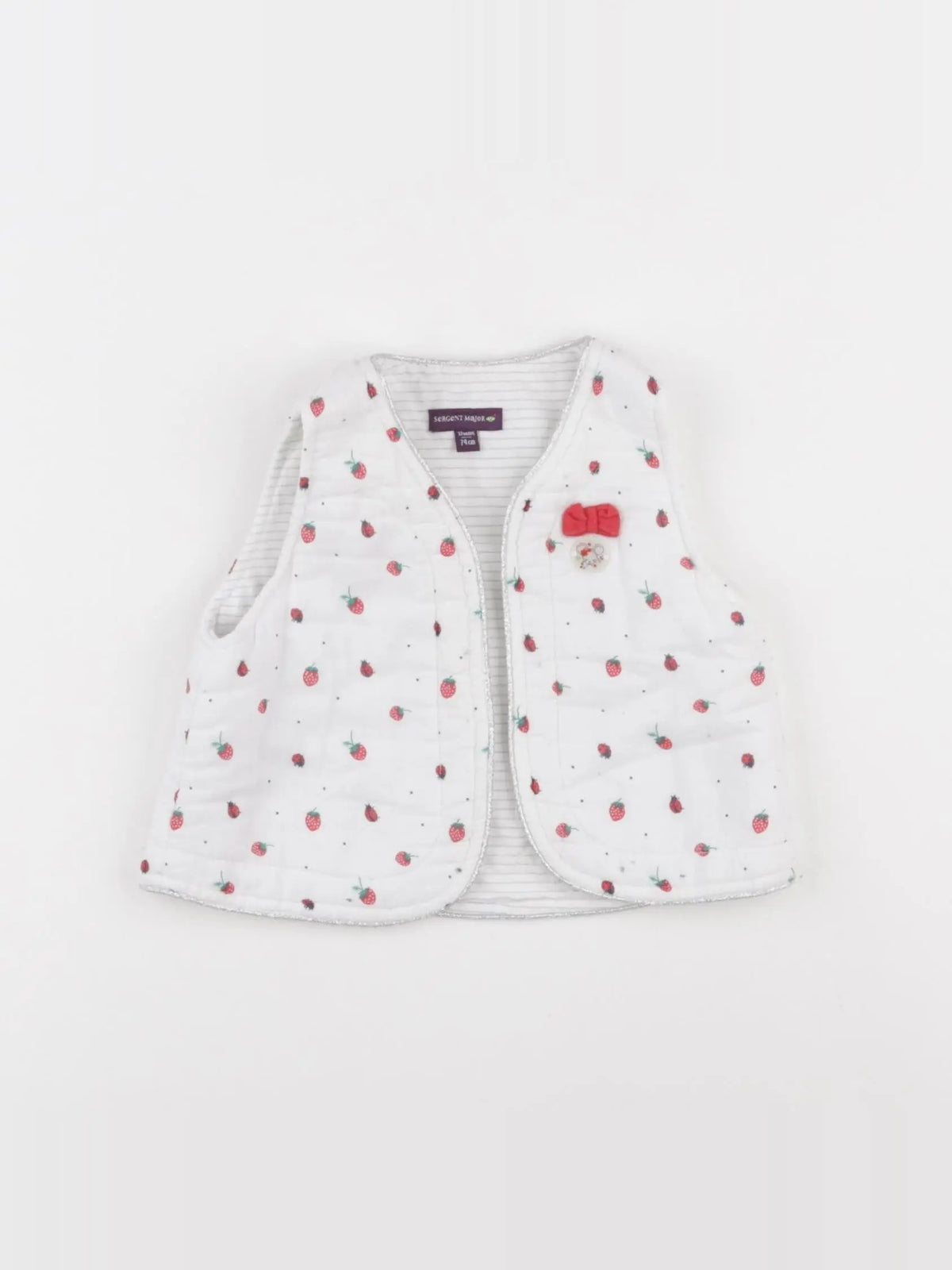 Sergent Major - gilet blanc - 12 mois