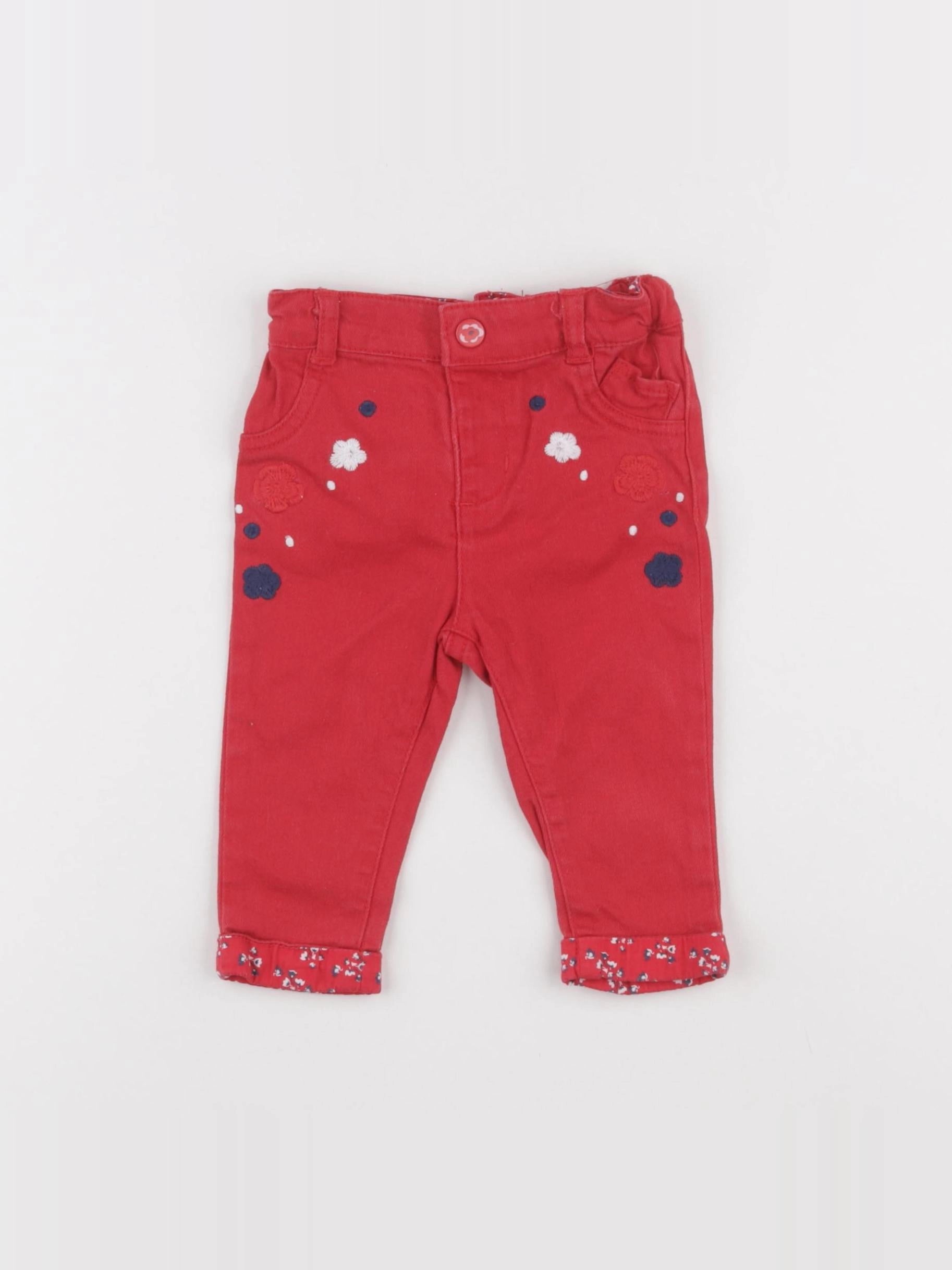 DPAM - pantalon rouge - 6 mois