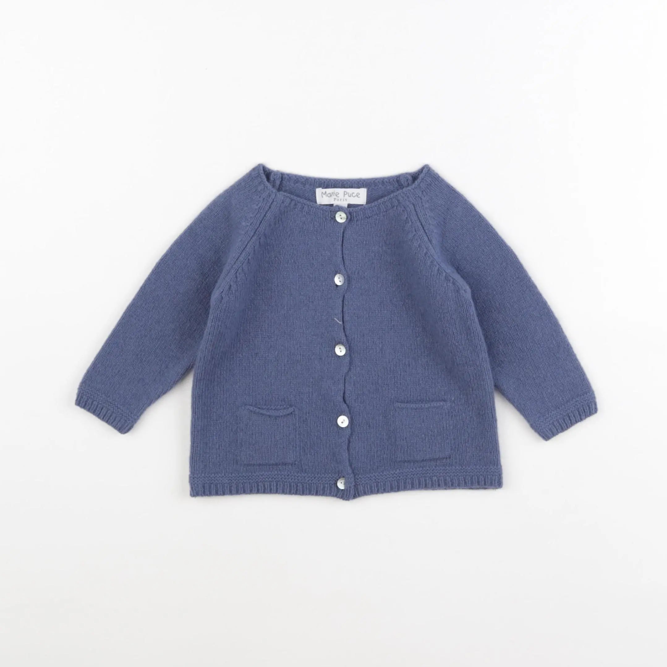 Marie Puce - gilet bleu - 12 mois