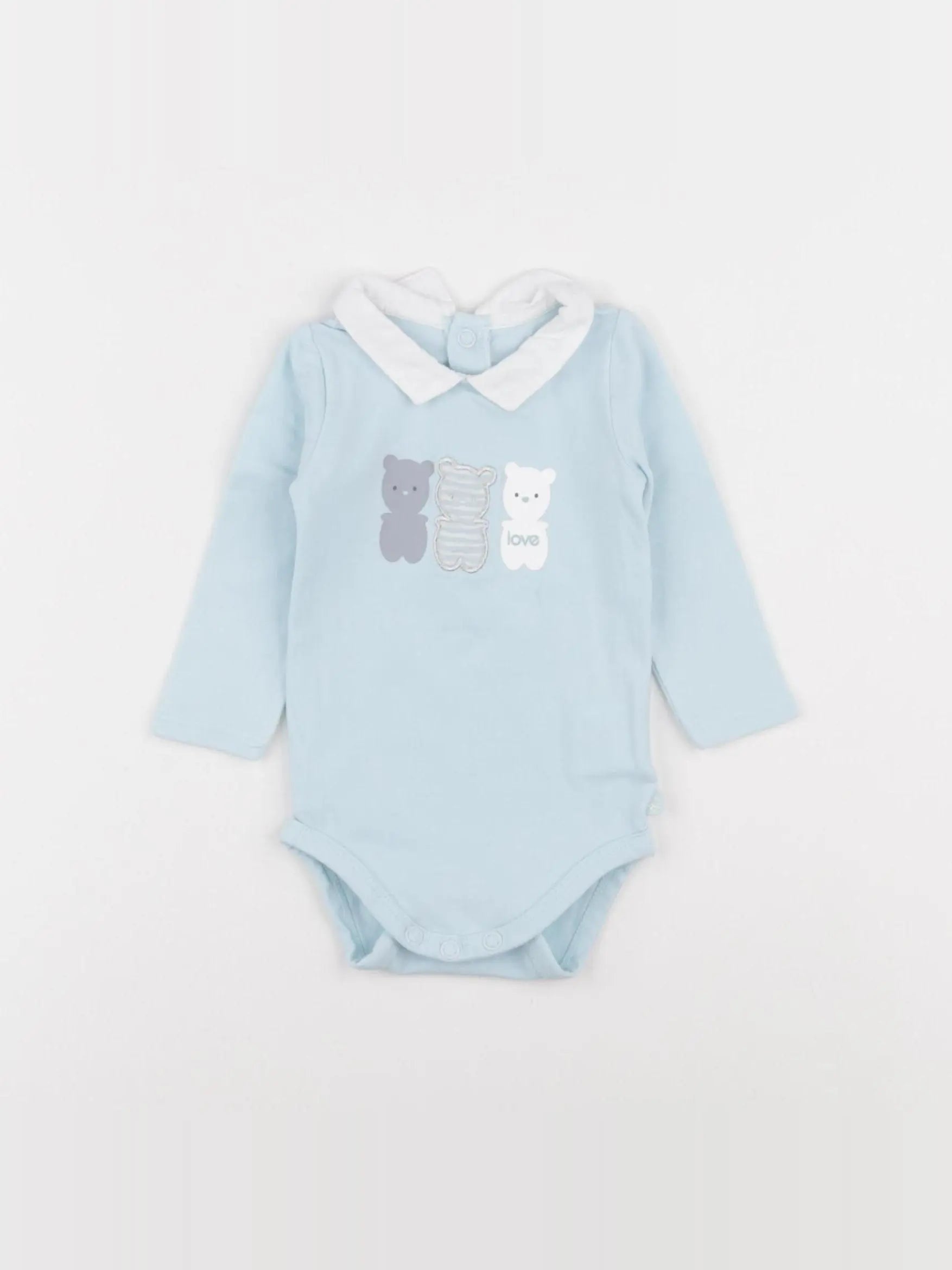 Obaïbi - body à col bleu - 3 mois