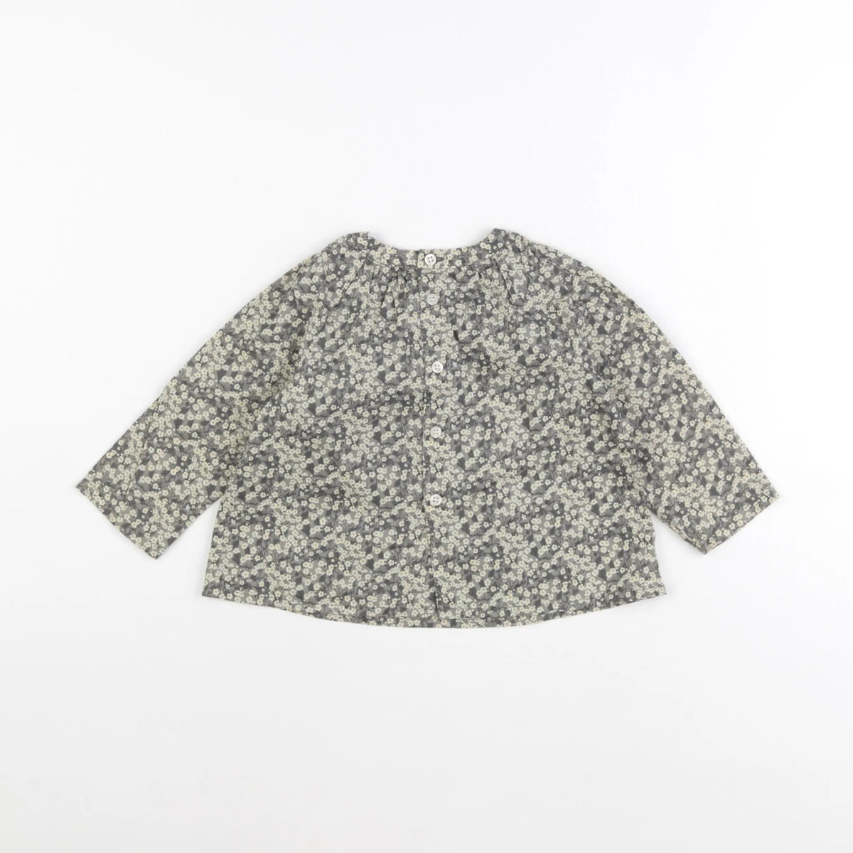 Bonpoint - blouse jaune, gris - 12 mois