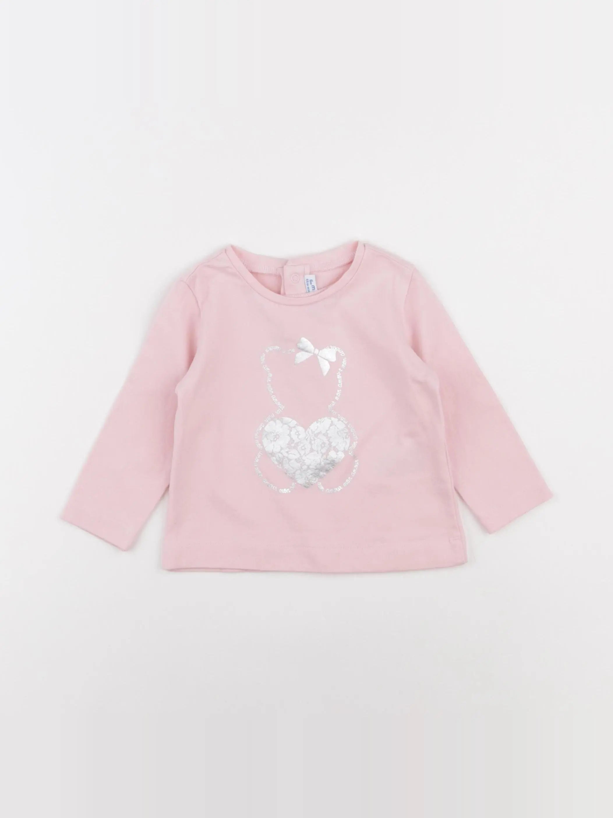 Mayoral - tee-shirt argent, rose - 6 mois