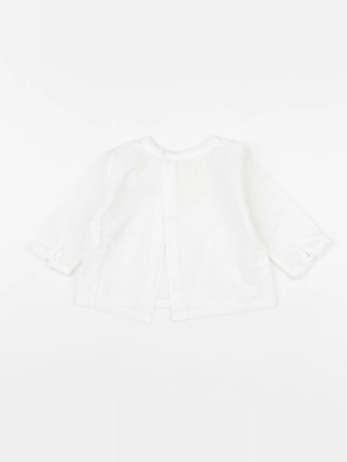 Bonnet à Pompon - blouse blanc - 6 mois