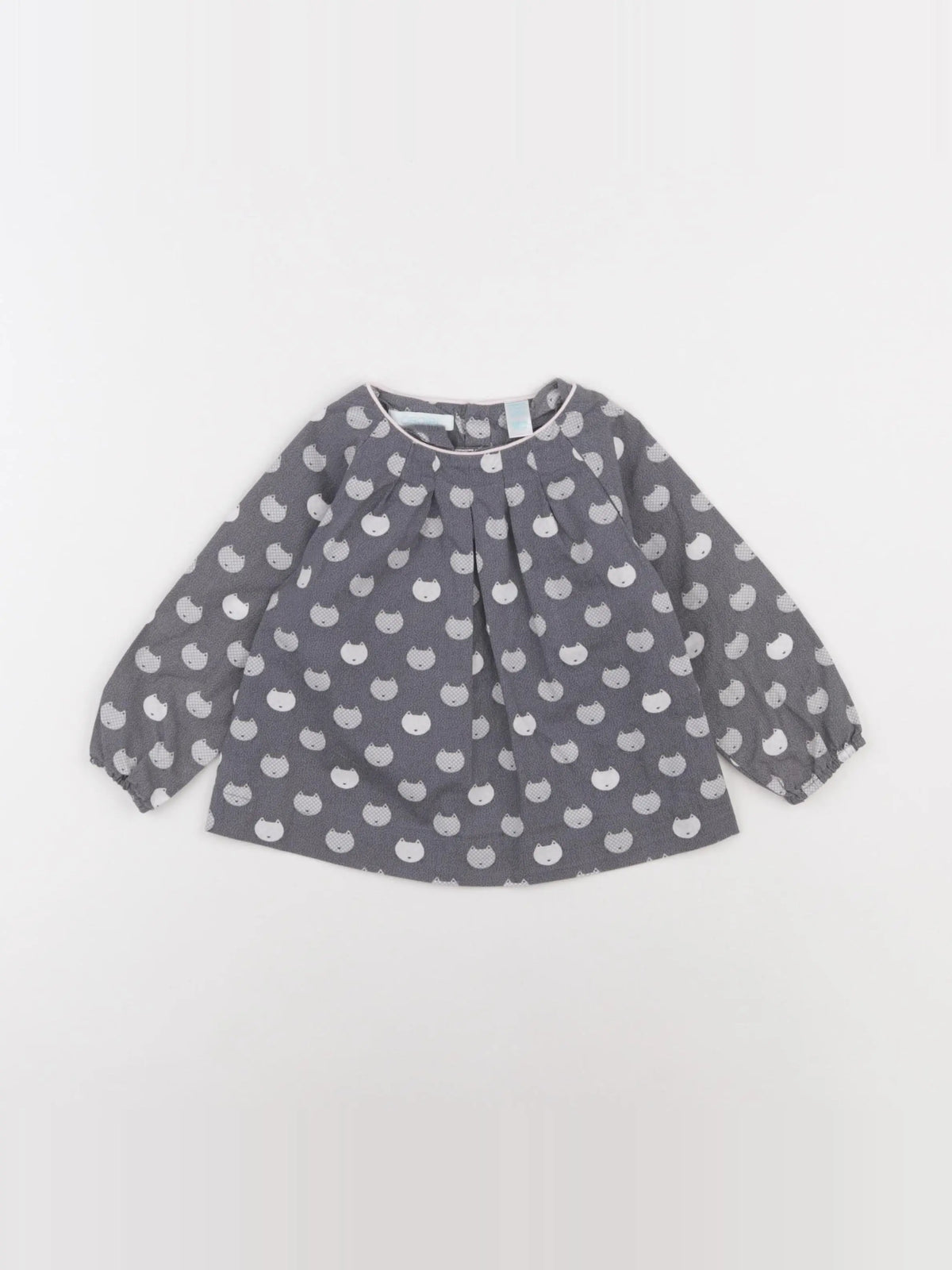 Obaïbi - blouse gris - 12 mois