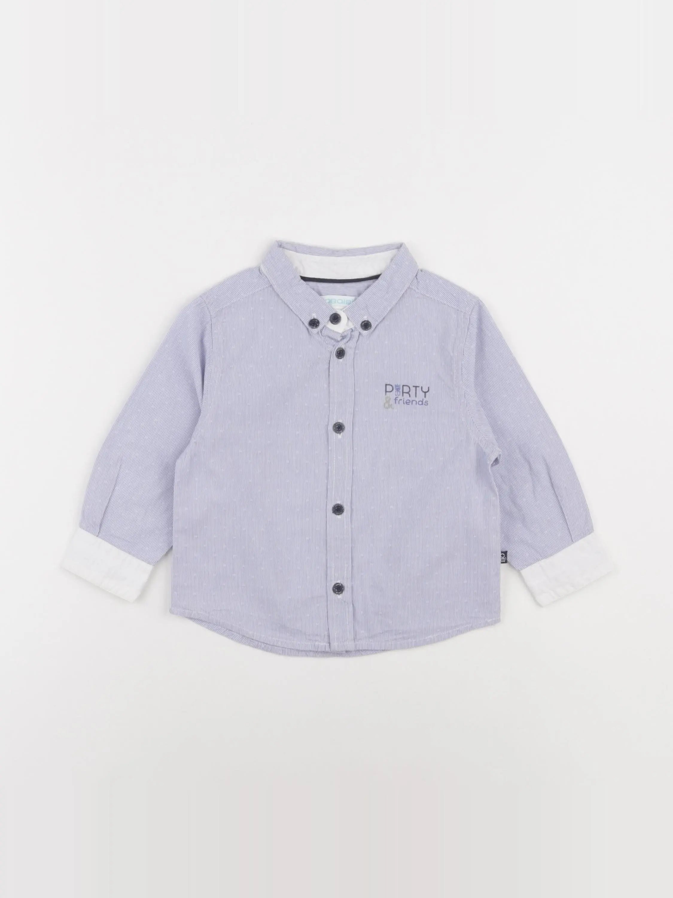 Obaïbi - chemise bleu - 12 mois