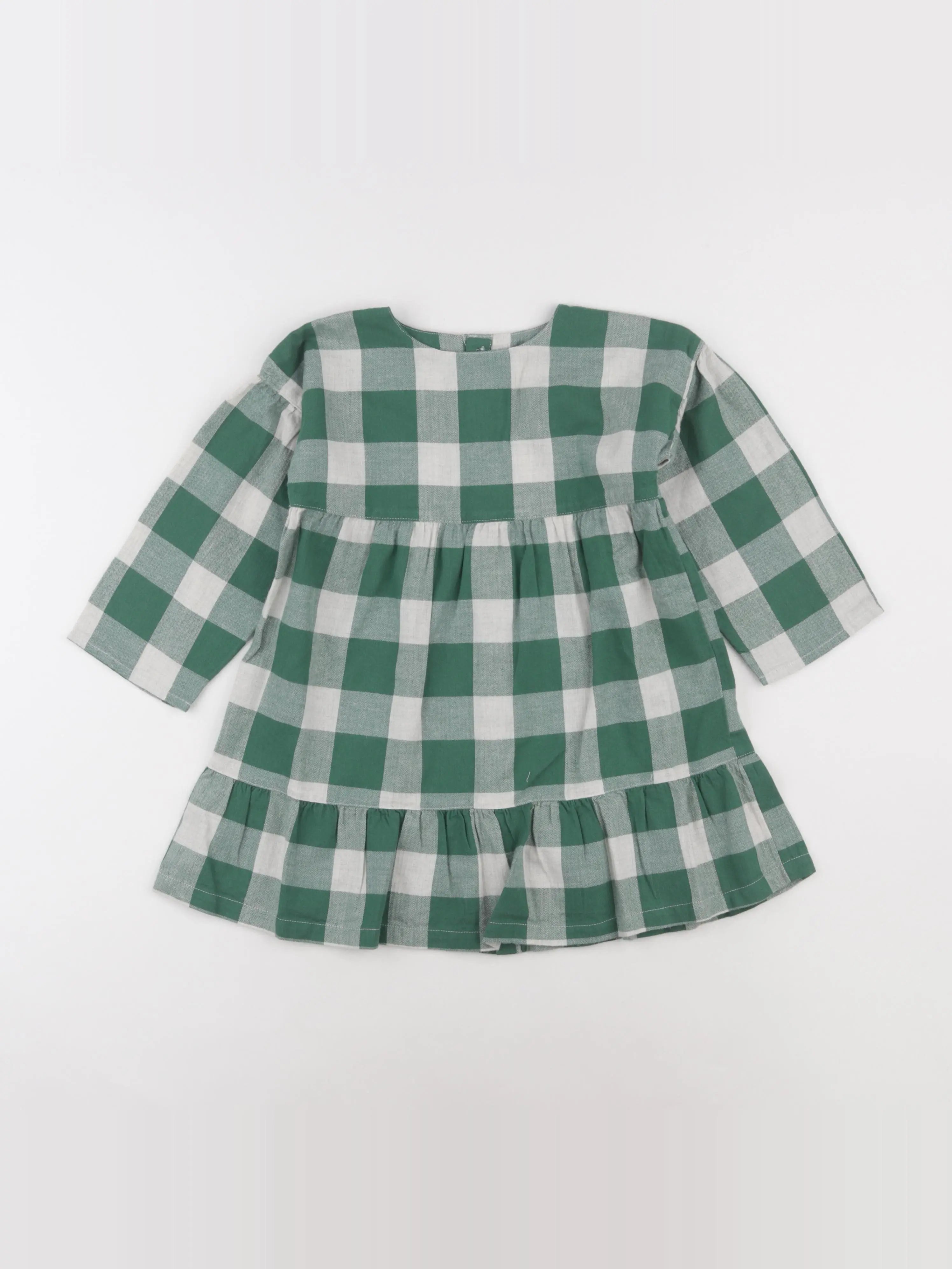 Petit Bateau - robe blanc, vert - 6 mois