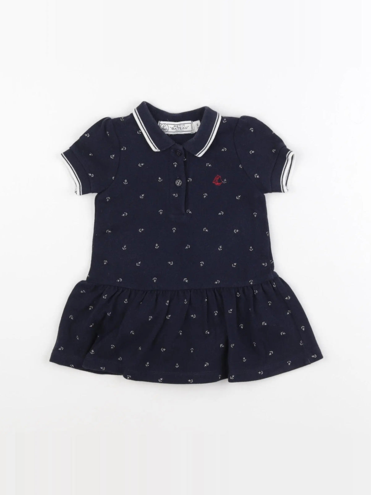 Petit Bateau - robe bleu - 6 mois