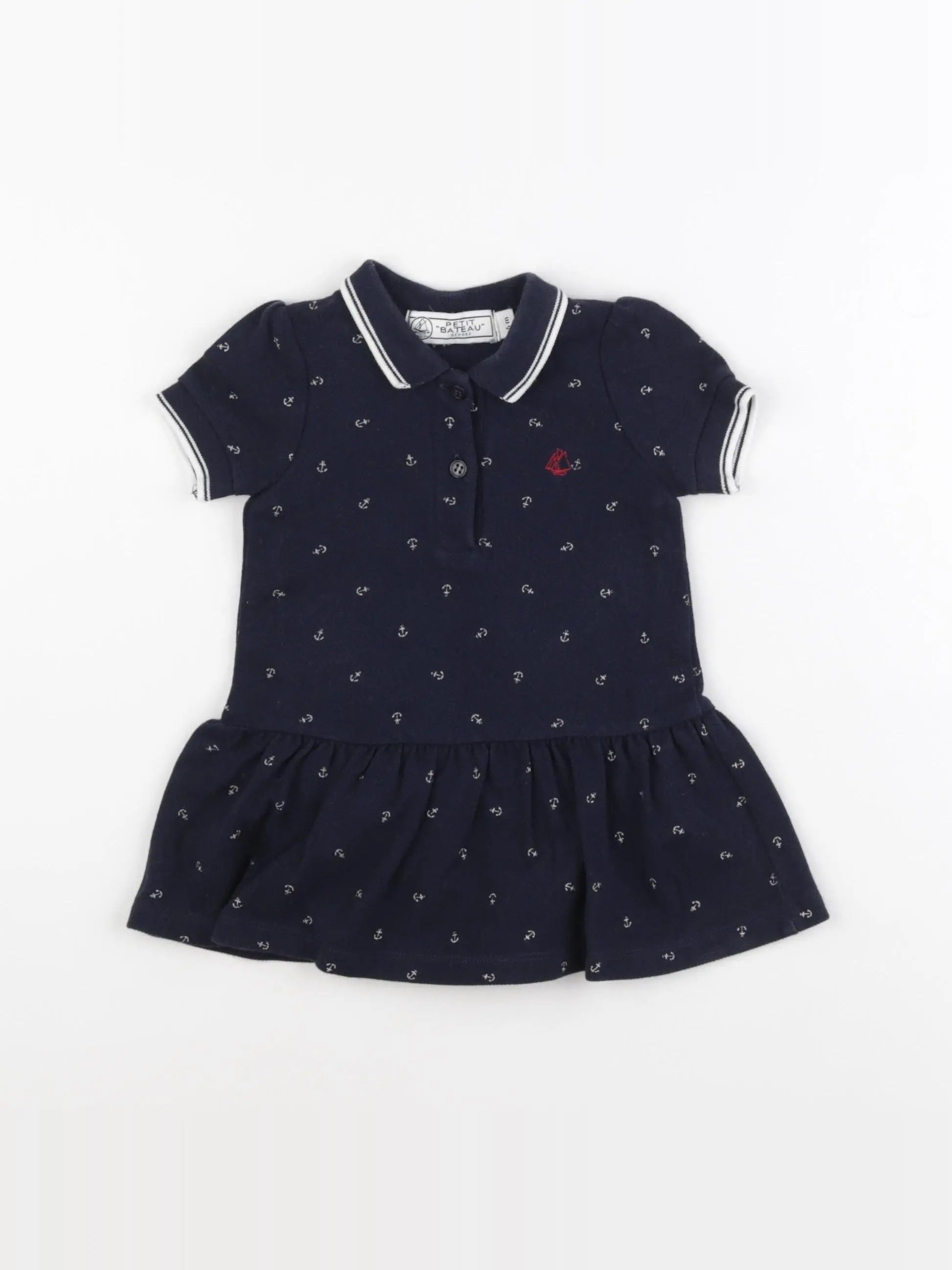 Petit Bateau - robe bleu - 6 mois