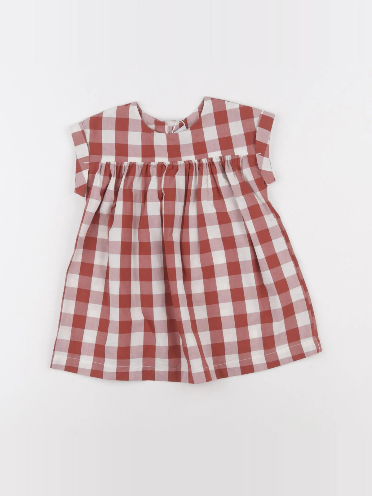 Petit Bateau - robe blanc, rouge - 12 mois