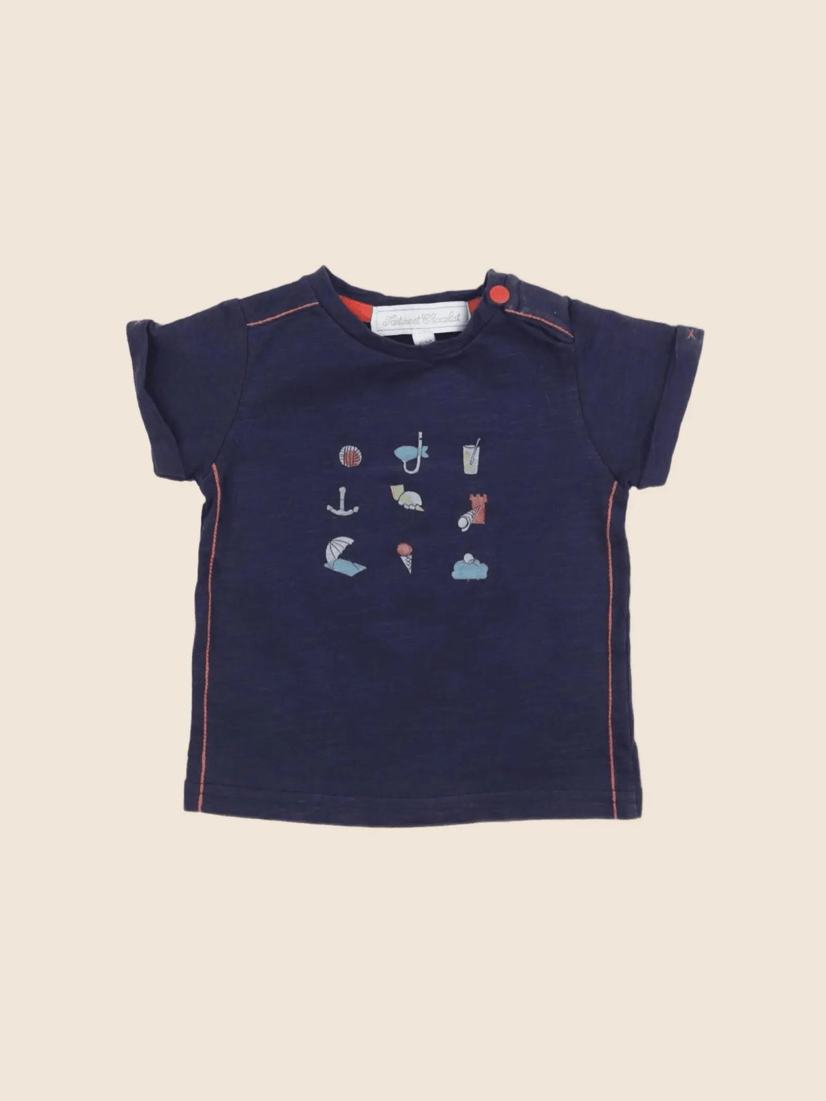 Tartine & Chocolat - tee-shirt bleu - 6 mois