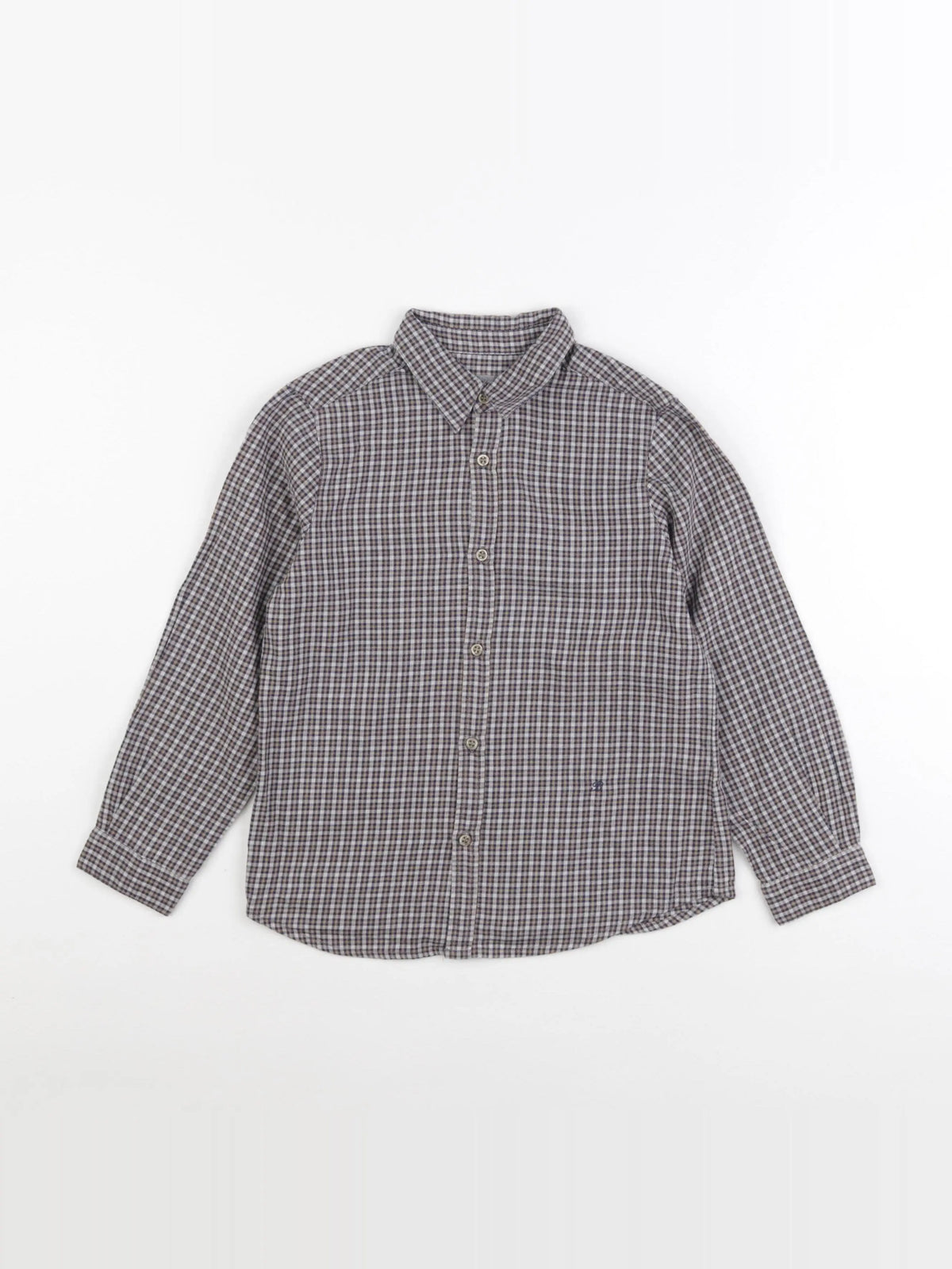 Bonpoint - chemise gris, bleu - 6 ans