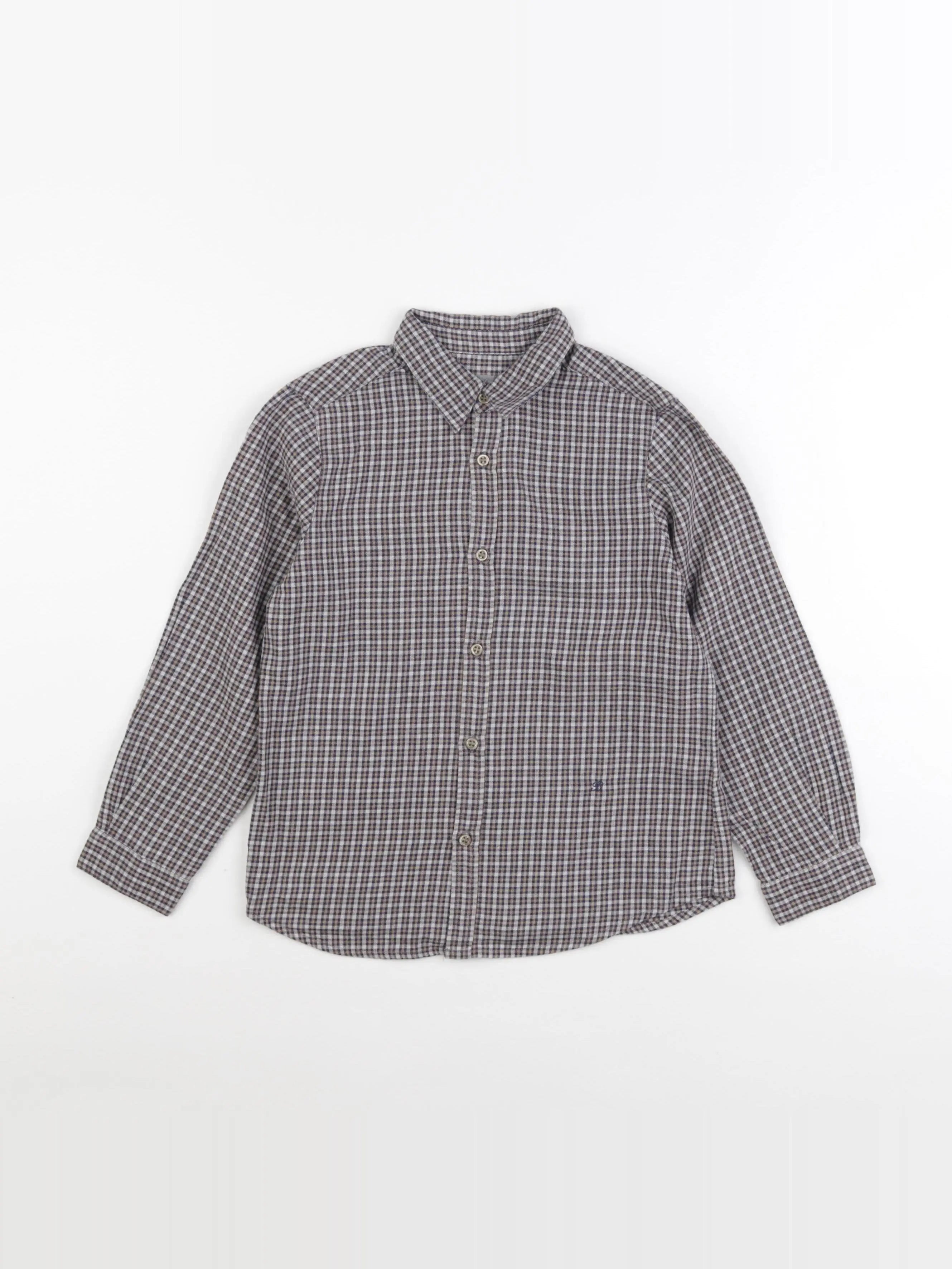 Bonpoint - chemise gris, bleu - 6 ans