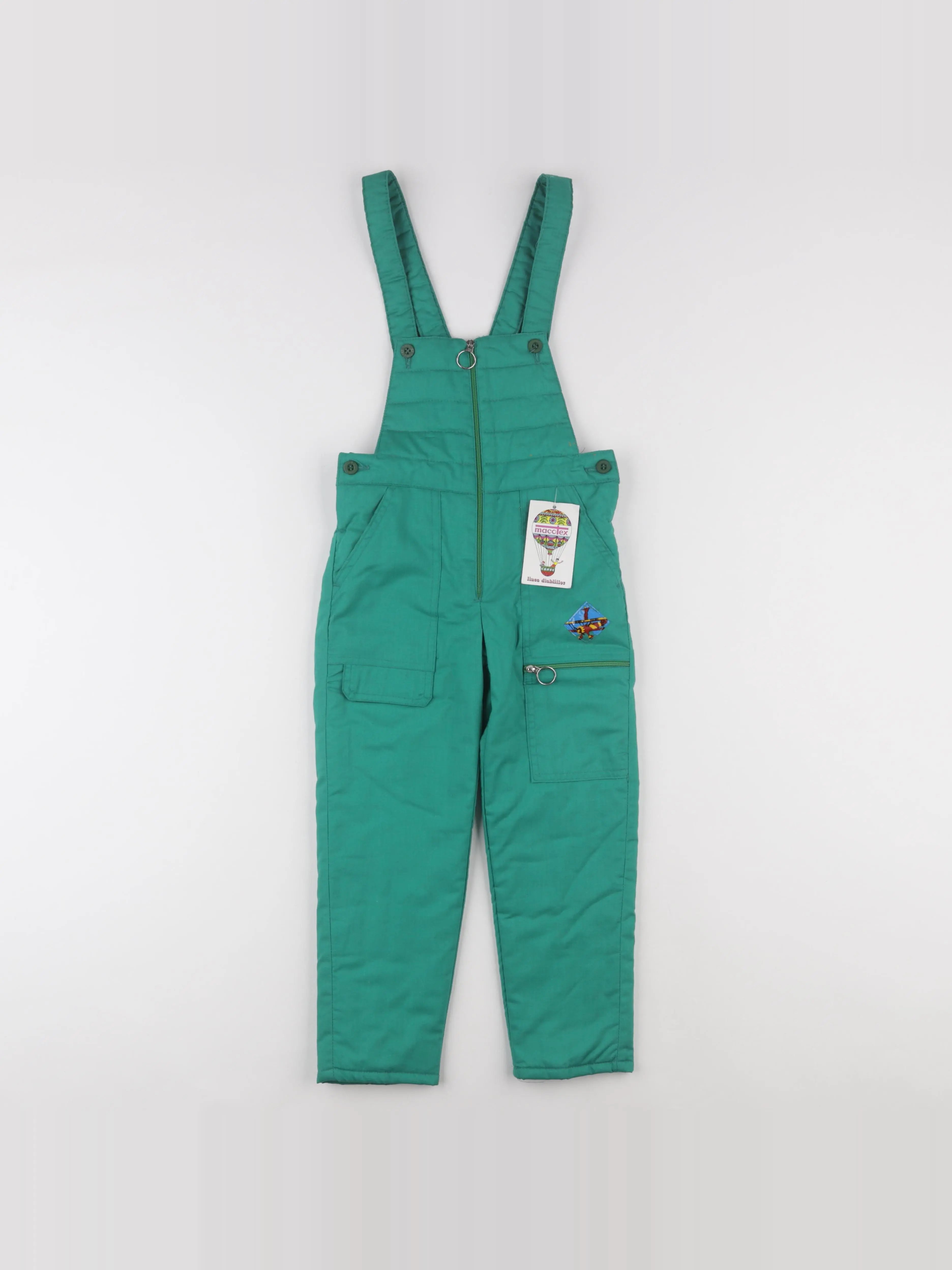 Vintage - salopette doublé vert - 4 ans