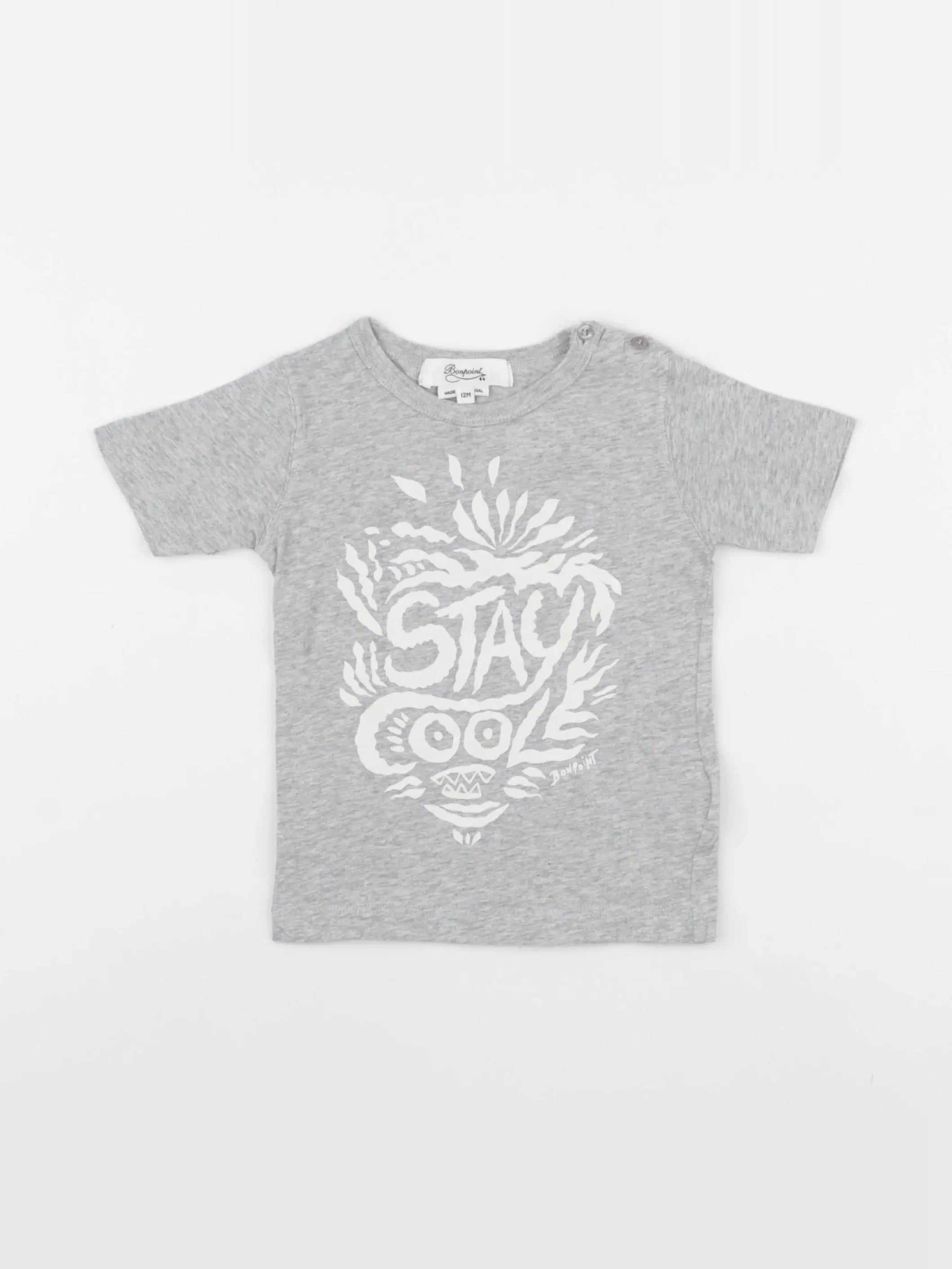 Bonpoint - tee-shirt gris - 12 mois