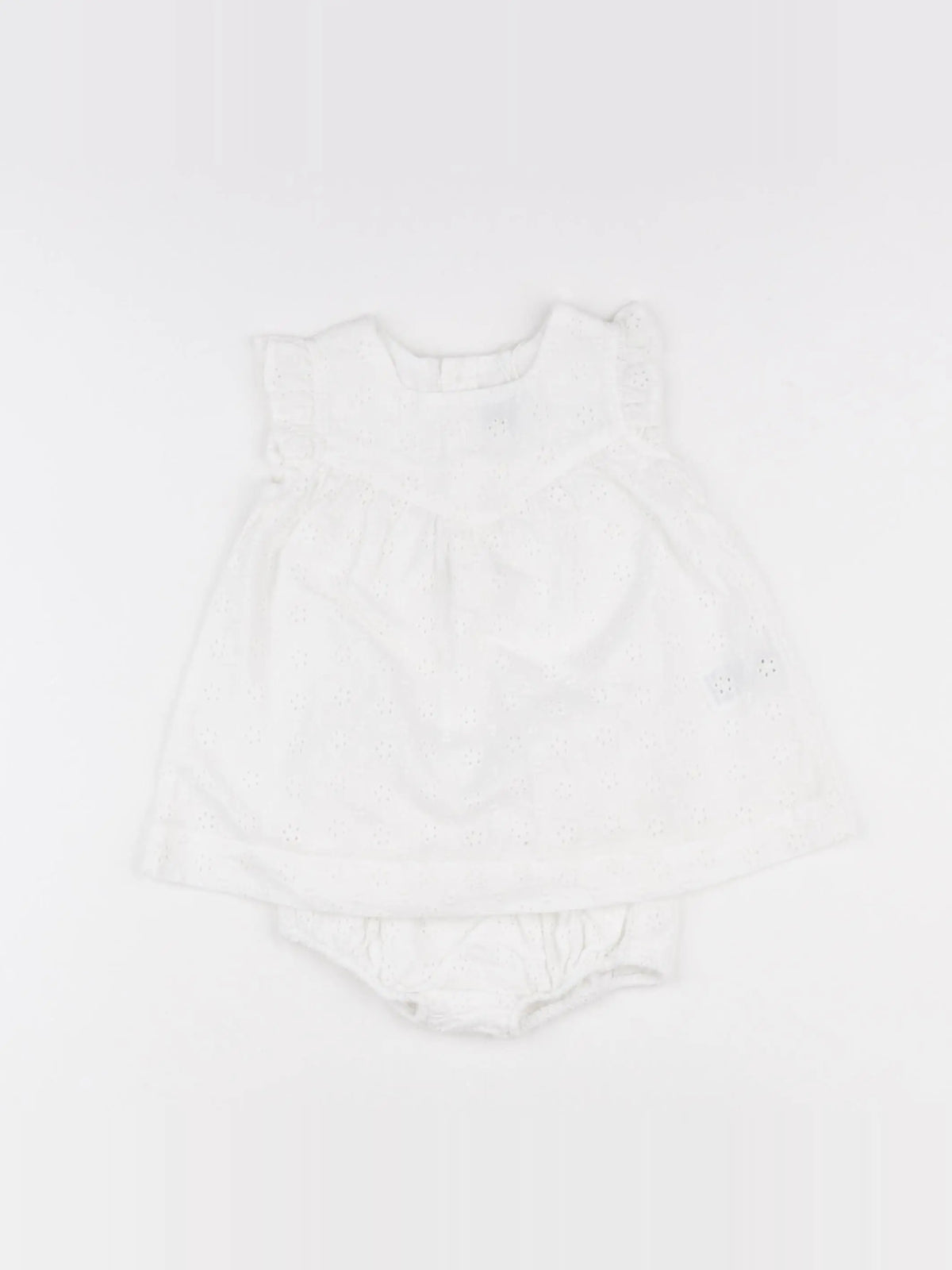 Petit Bateau - robe blanc - 3 mois