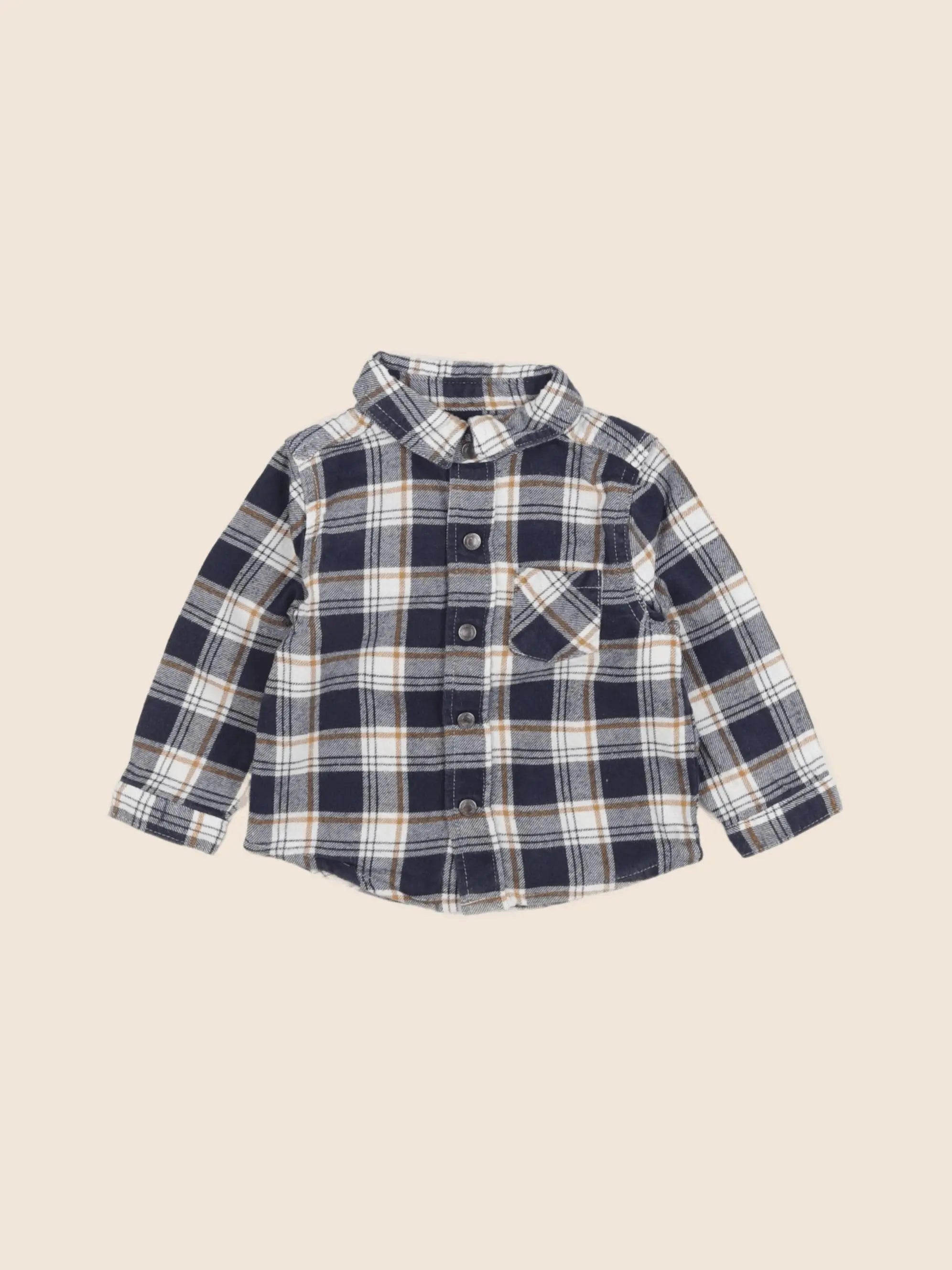 Vertbaudet - chemise bleu - 12 mois