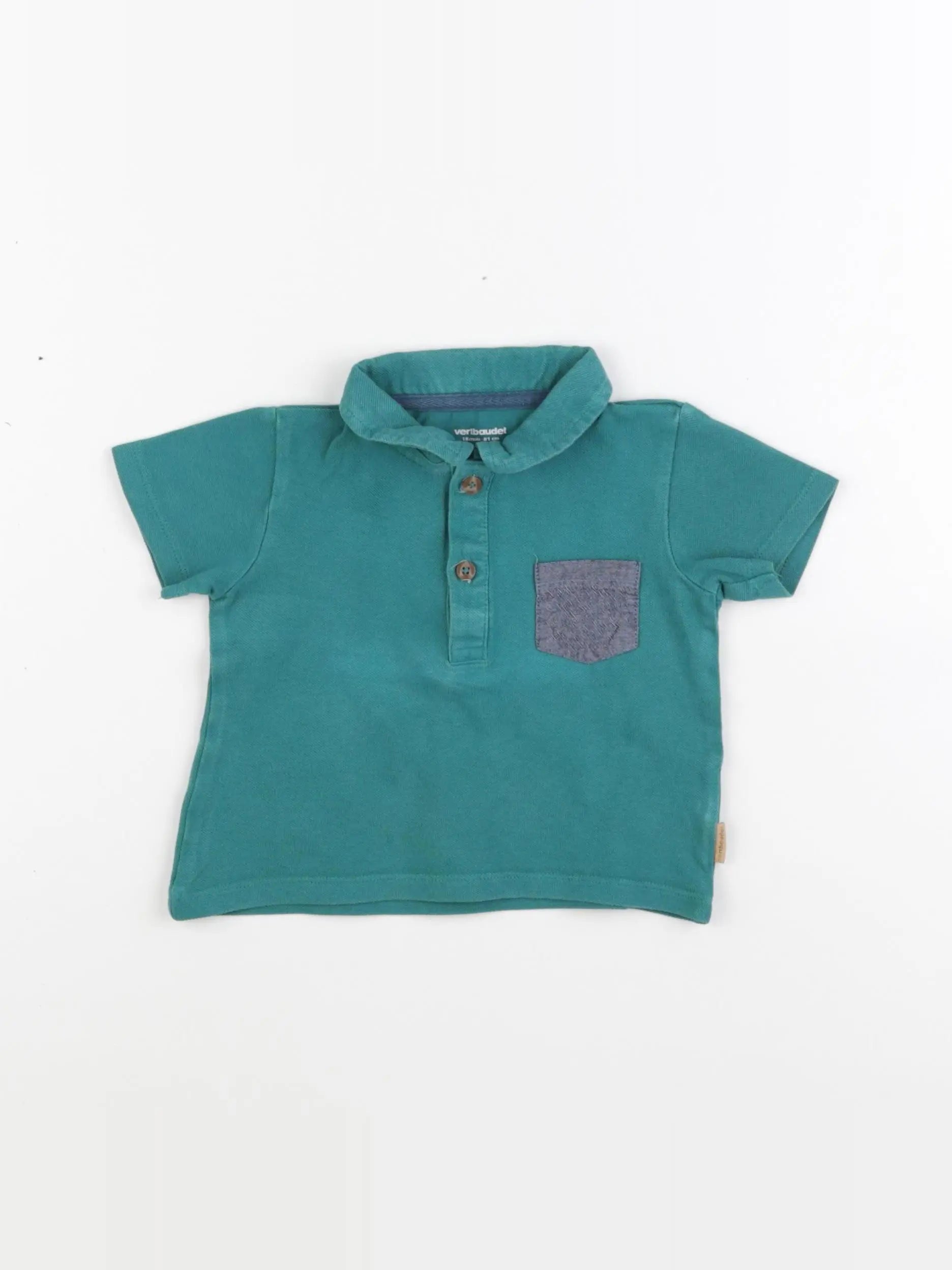 Vertbaudet - polo bleu - 18 mois