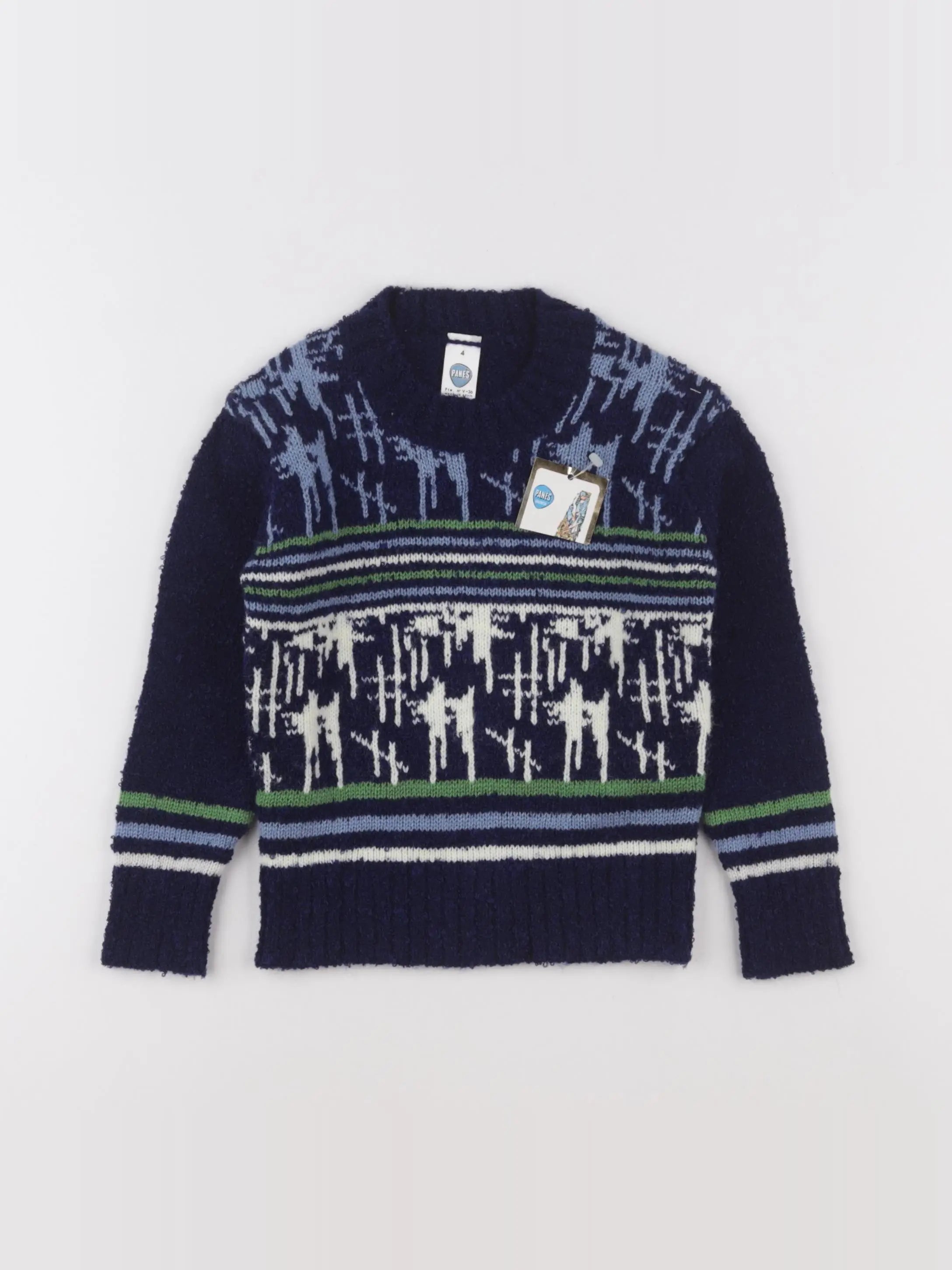 Vintage - pull bleu - 4 ans