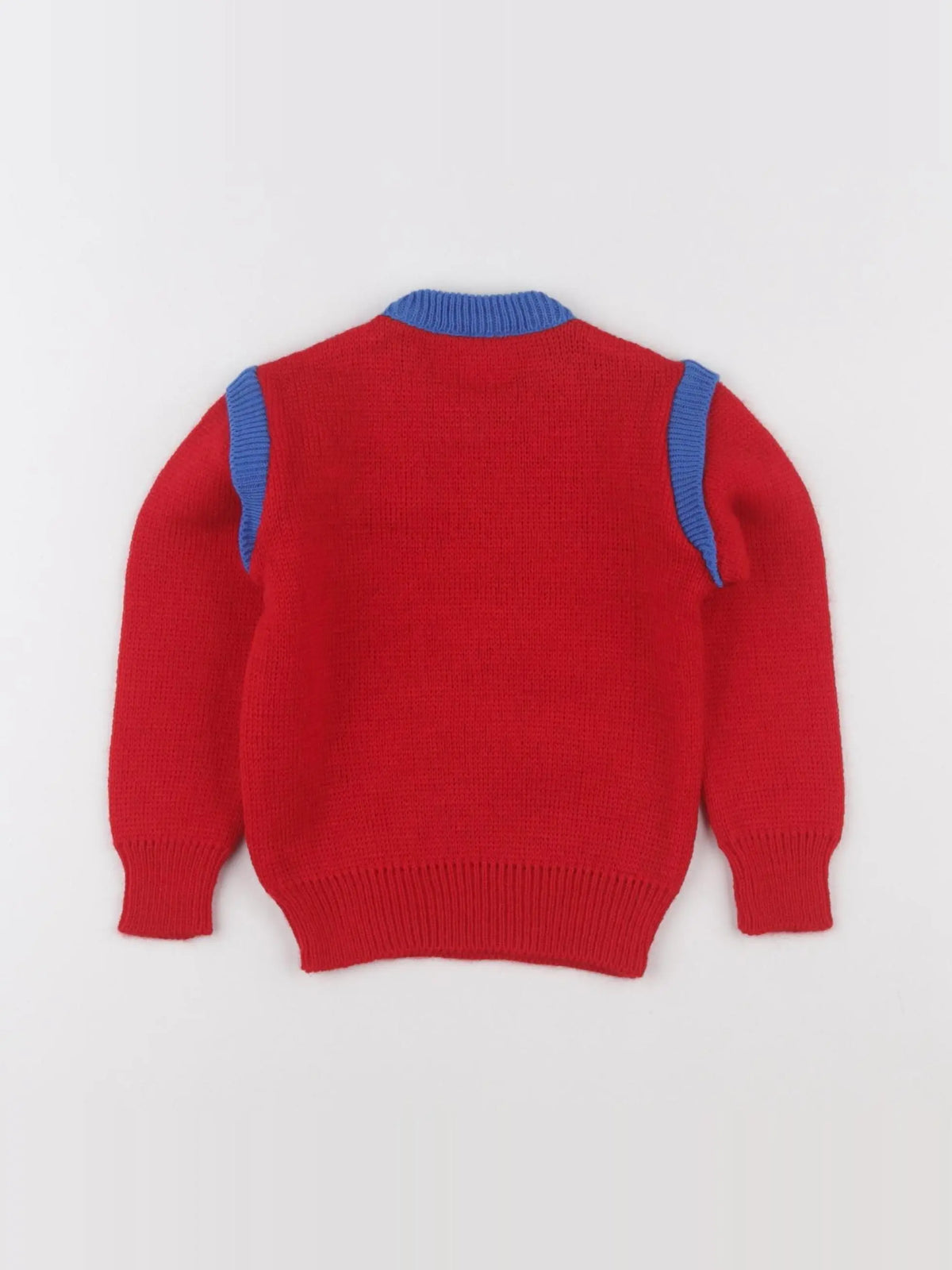 Vintage - pull bleu, rouge - 1 an